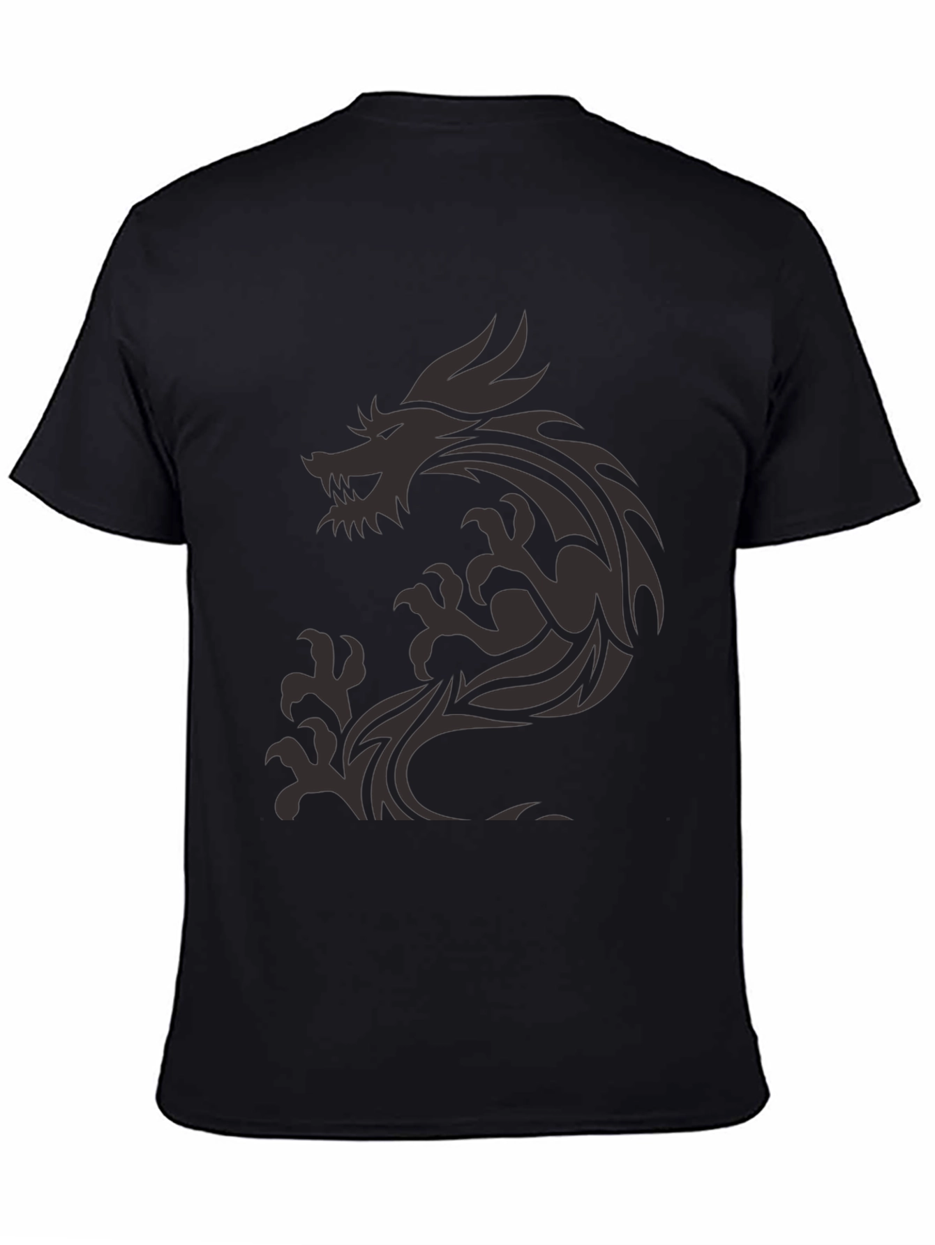 Dragon Graphic Print Mens Black T-Shirt