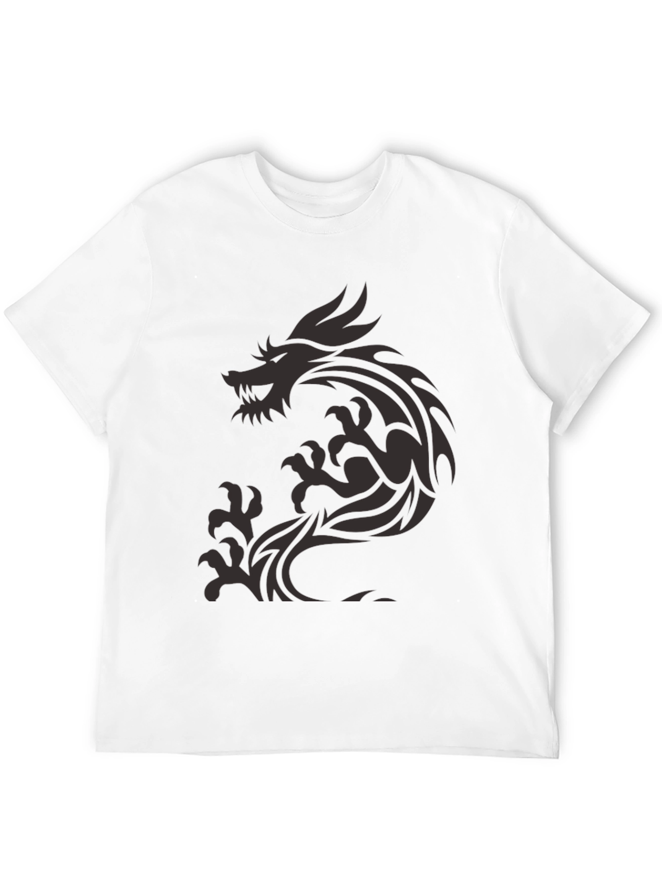 Dragon Graphic Print Mens Black T-Shirt