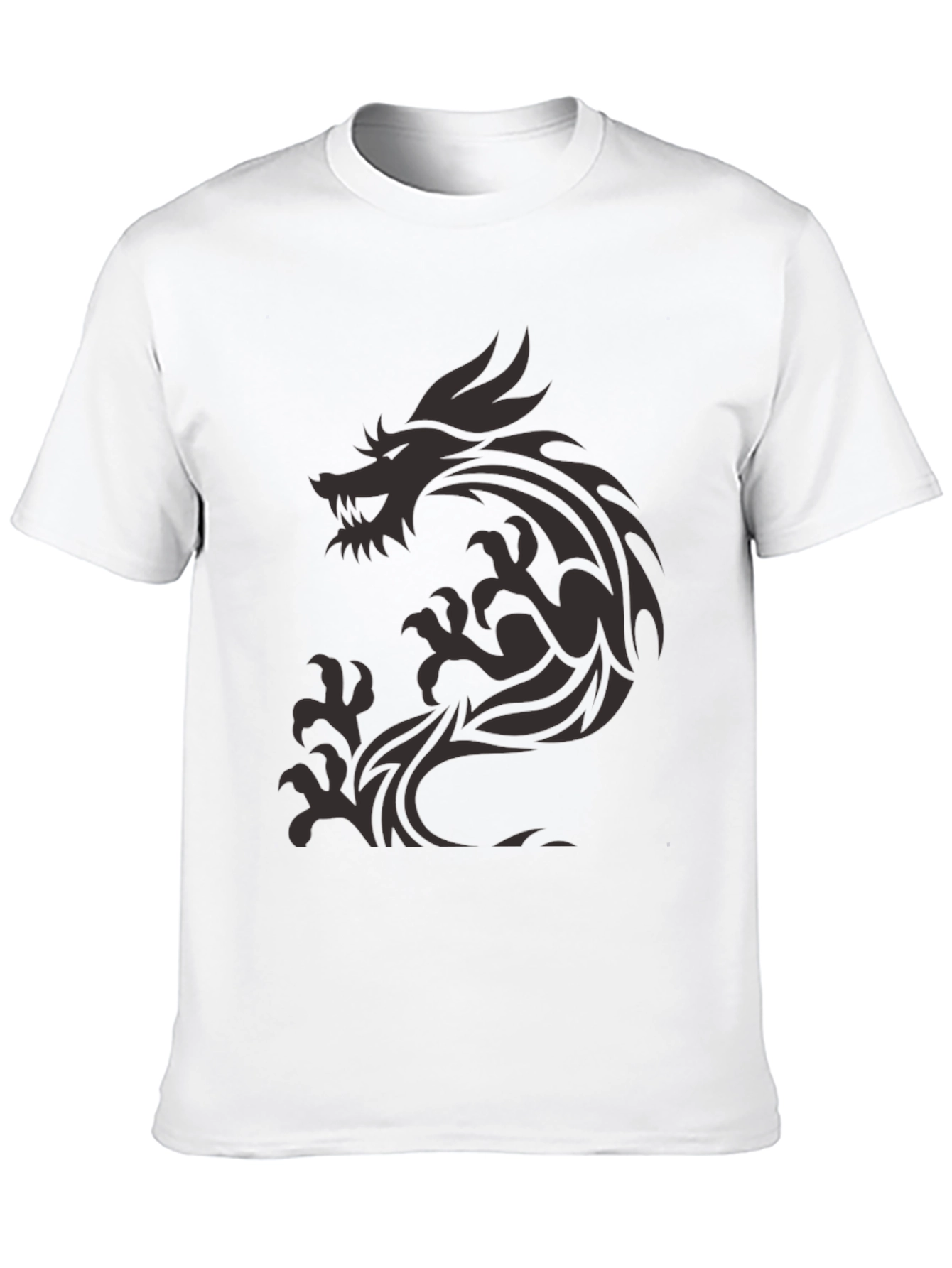 Dragon Graphic Print Mens Black T-Shirt