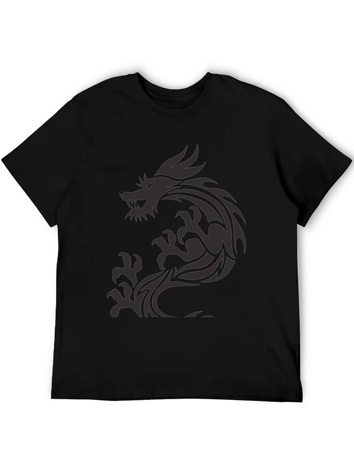 Dragon Graphic Print Mens Black T-Shirt