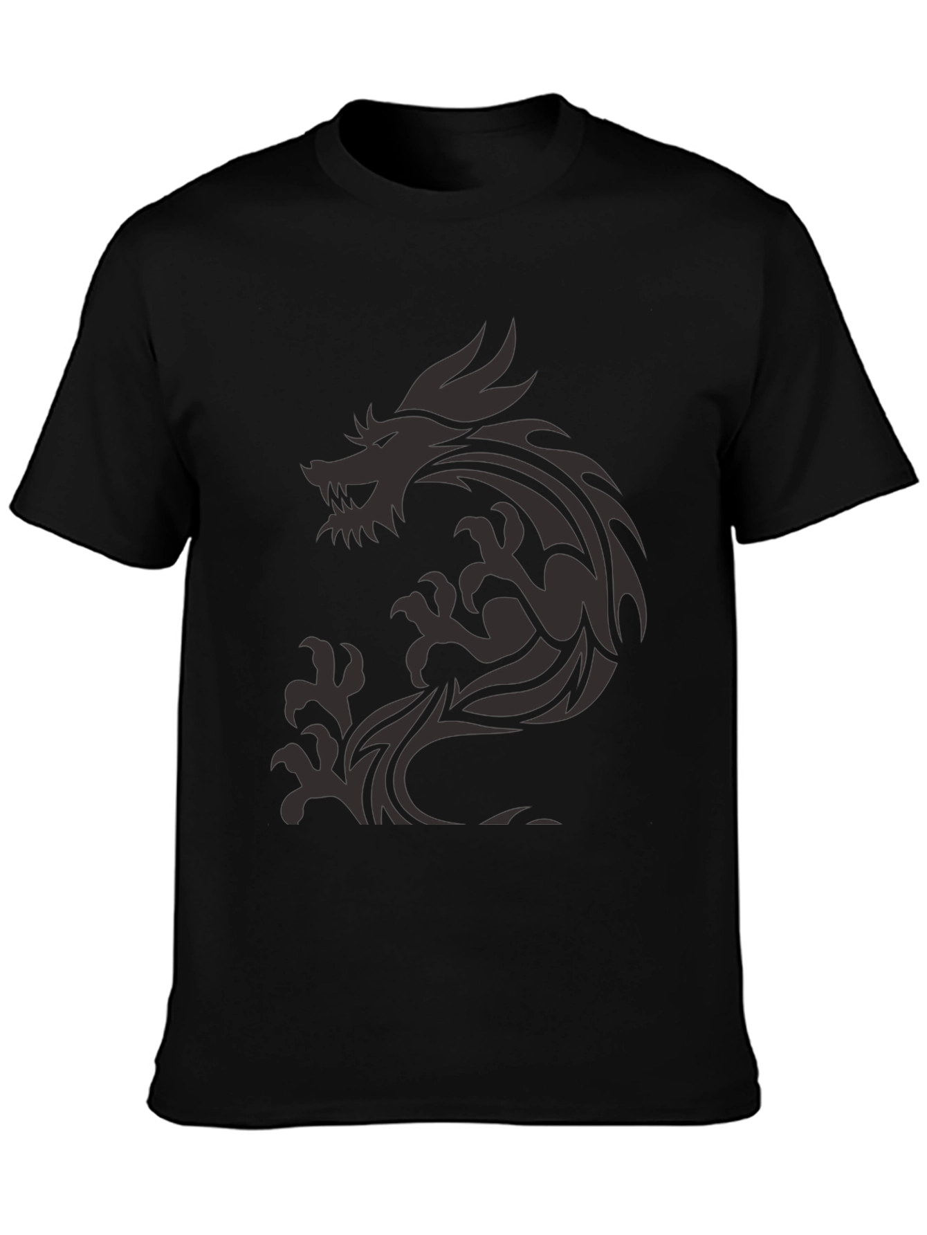 Dragon Graphic Print Mens Black T-Shirt