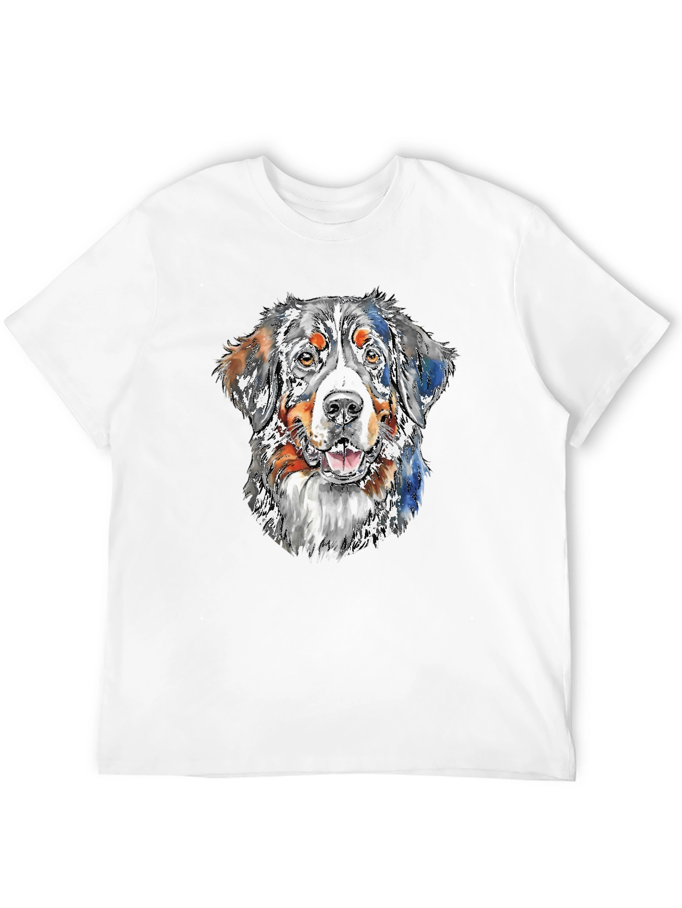 Dog Portrait Graphic Tee - Black Cotton Blend