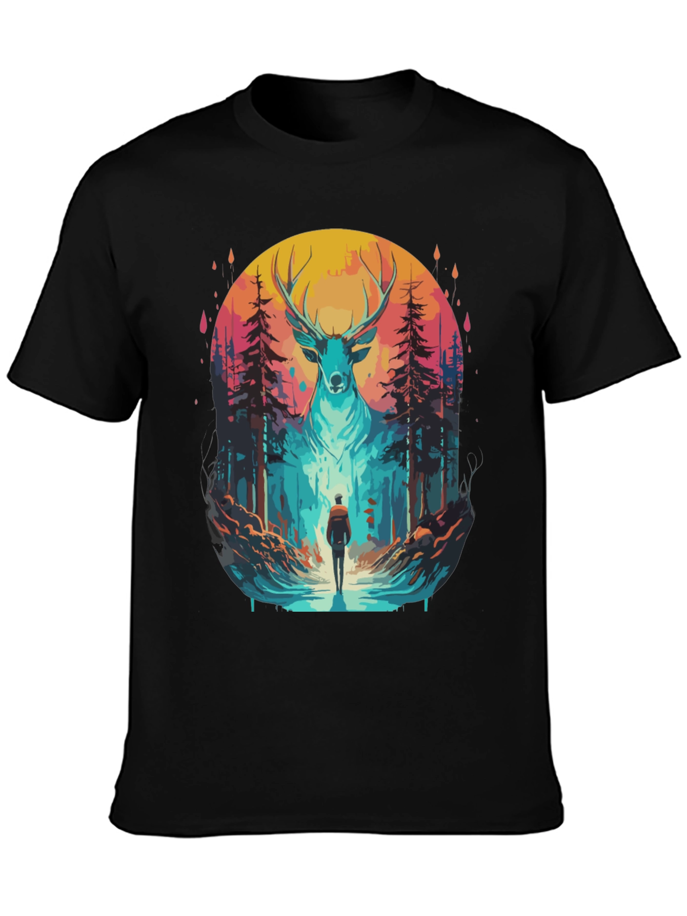 Deer Forest Graphic Tee - Nature Adventure