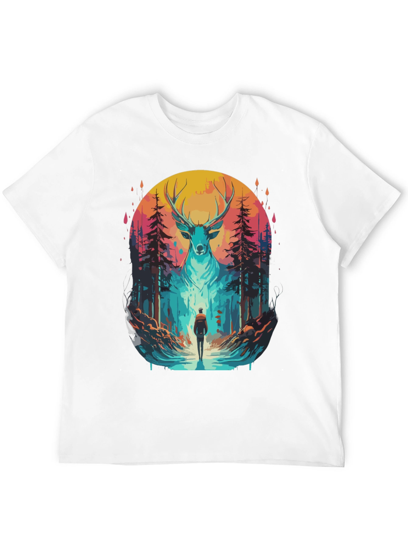 Deer Forest Graphic Tee - Nature Adventure