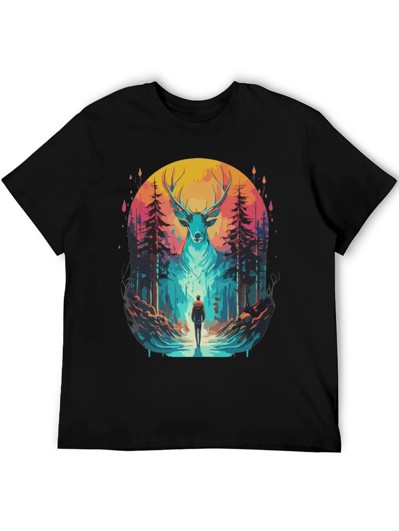 Deer Forest Graphic Tee - Nature Adventure