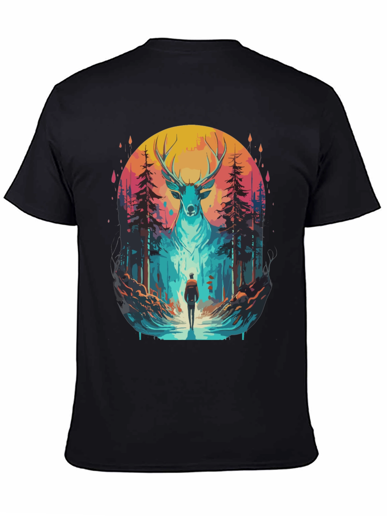 Deer Forest Graphic Tee - Nature Adventure