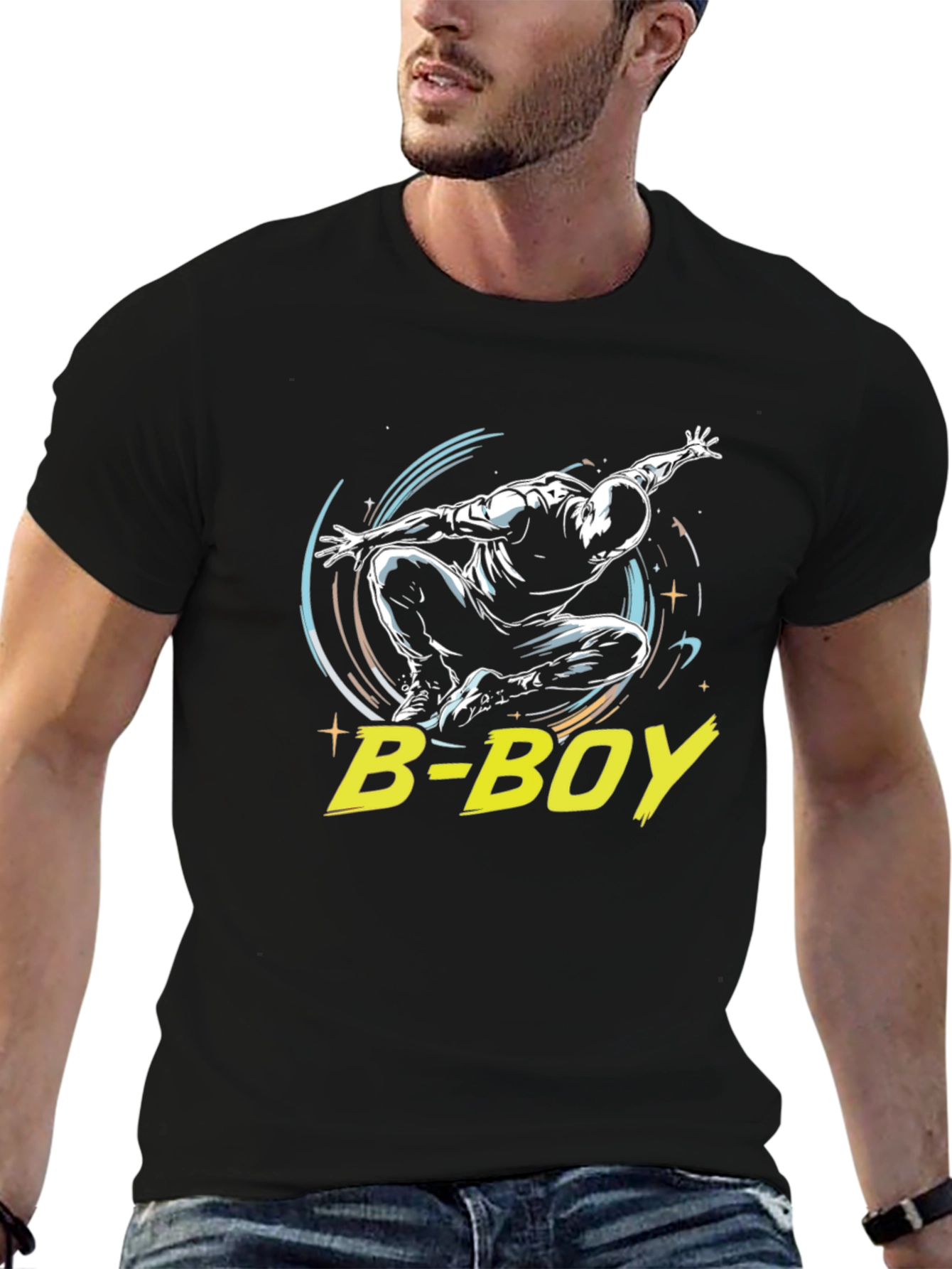B-Boy Black Graphic Tee - Street Dance Style