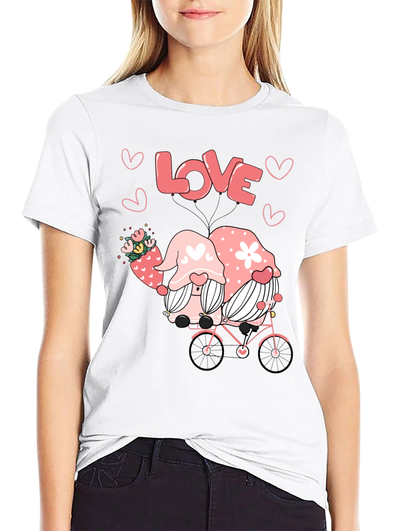 Love Gnomes on Bike Graphic Tee