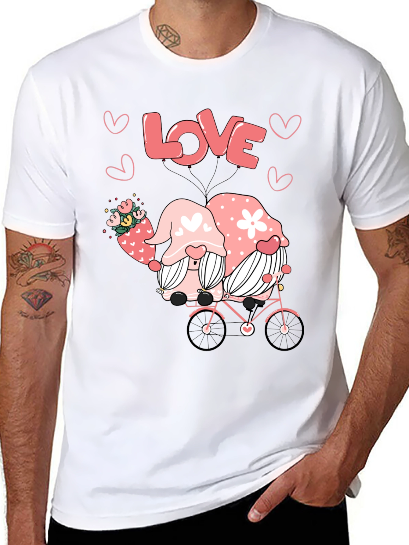 Love Gnomes on Bike Graphic Tee
