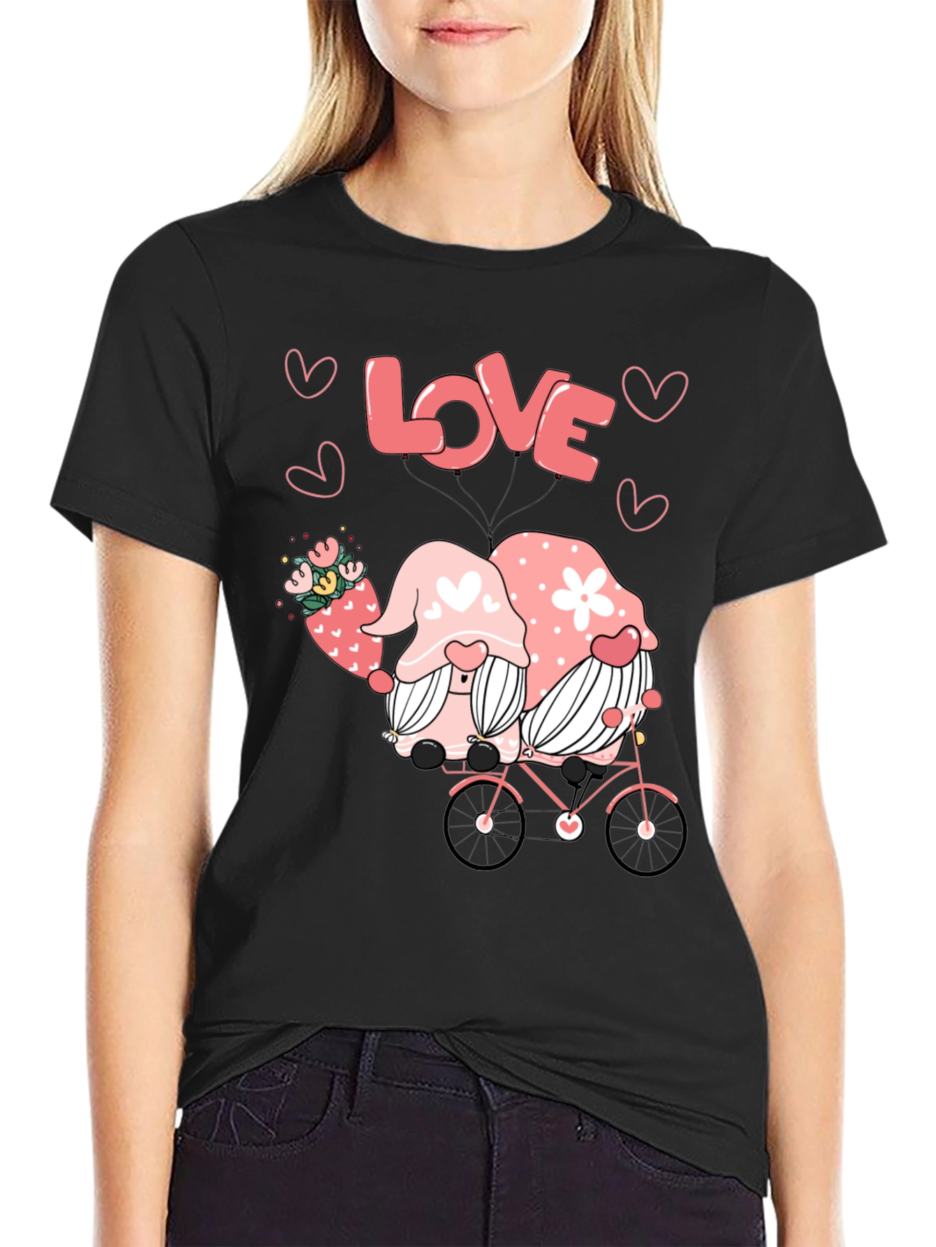 Love Gnomes on Bike Graphic Tee