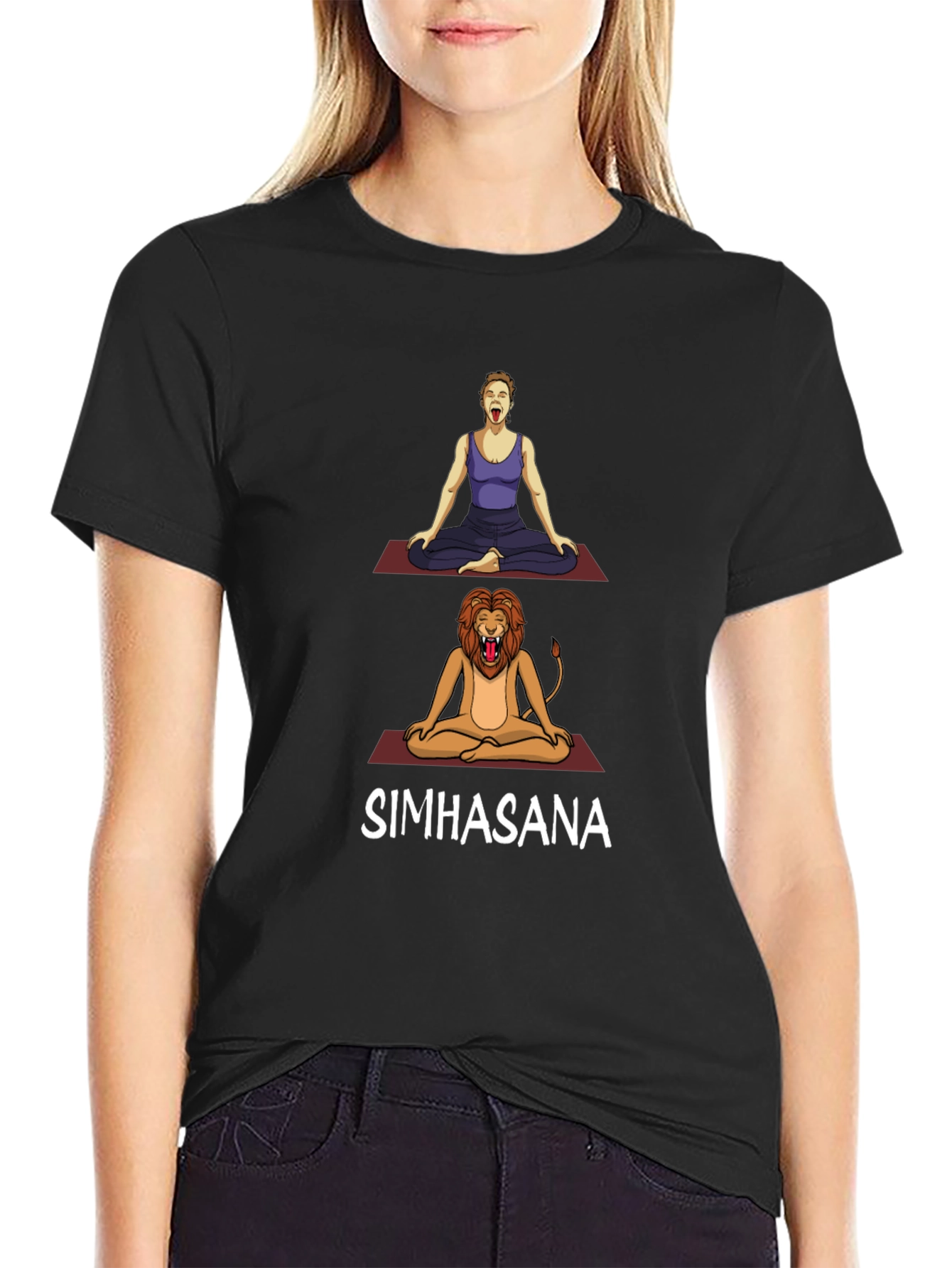 Simhasana Yoga Pose T-Shirt - Lions Breath