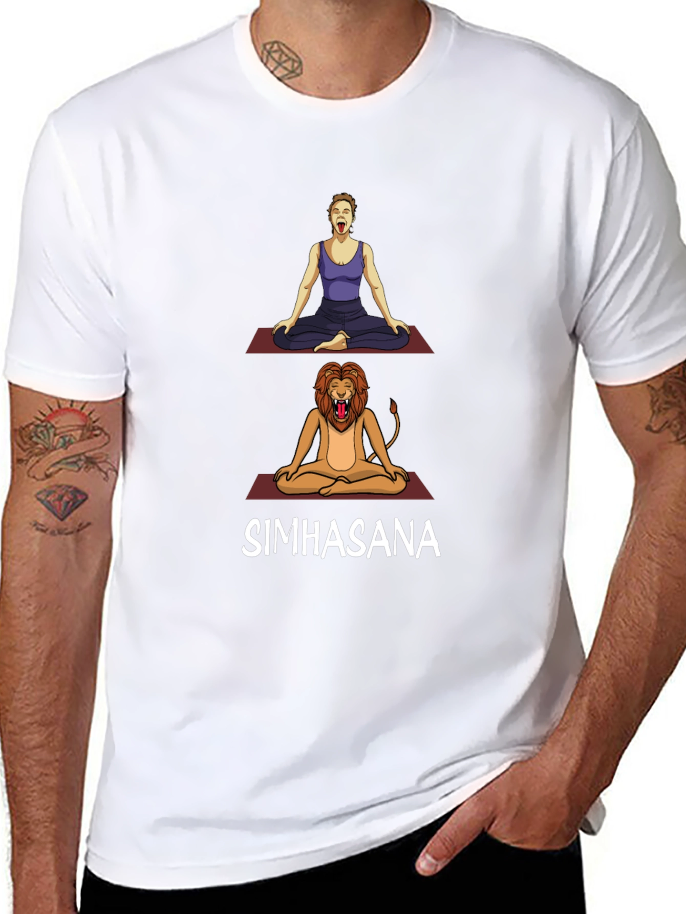 Simhasana Yoga Pose T-Shirt - Lions Breath
