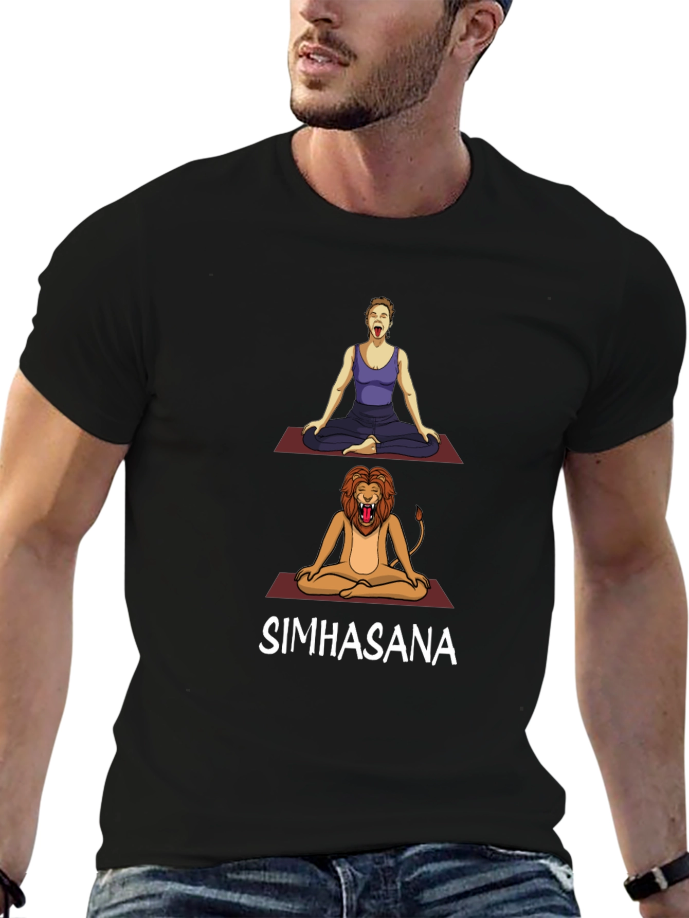 Simhasana Yoga Pose T-Shirt - Lions Breath
