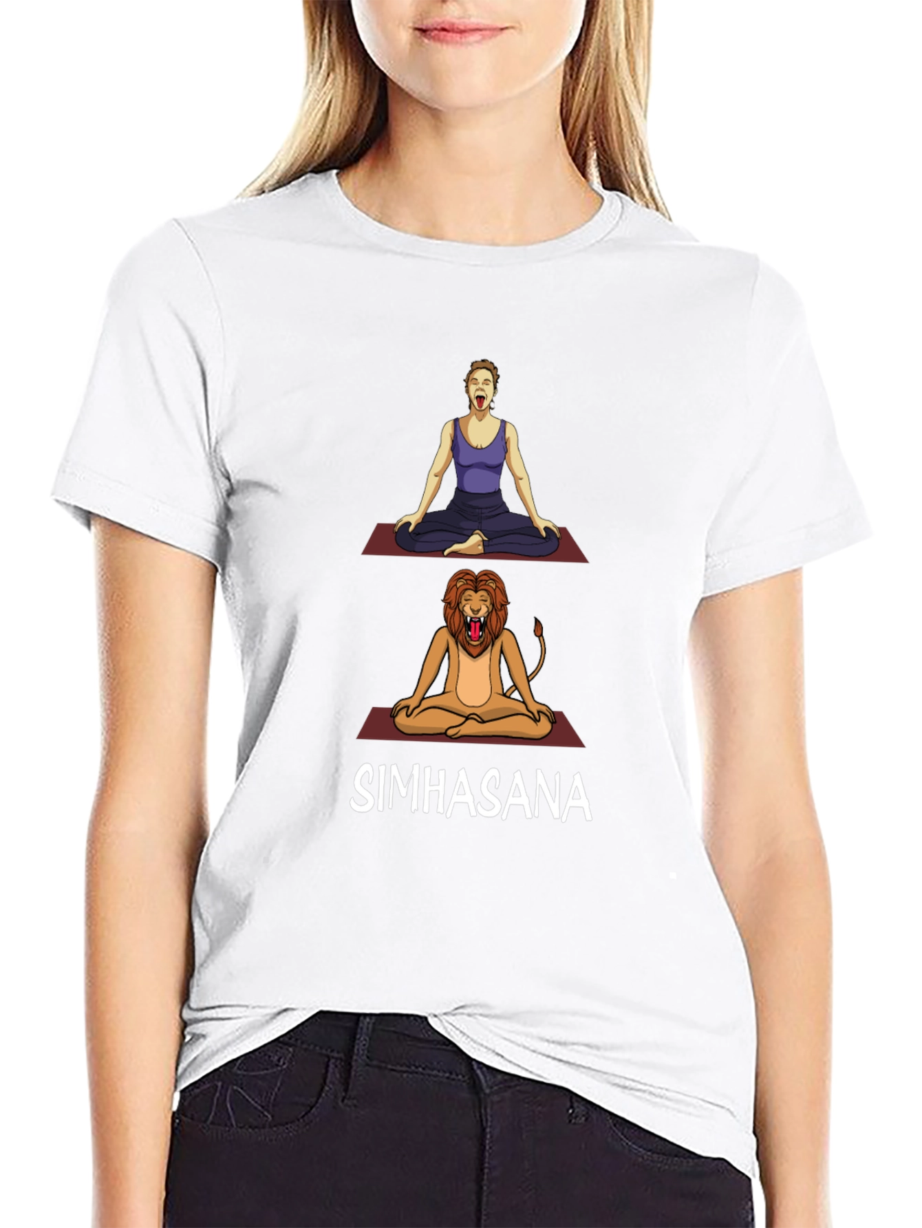 Simhasana Yoga Pose T-Shirt - Lions Breath
