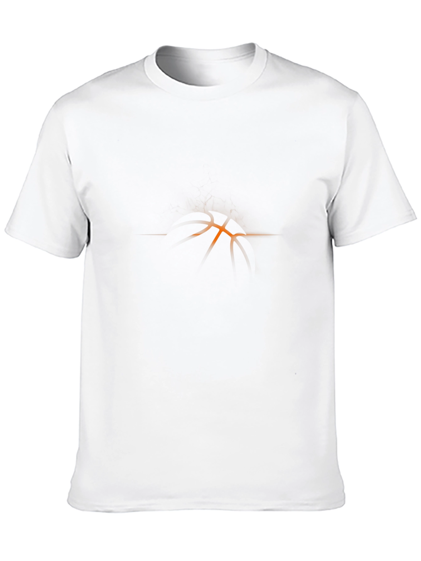 Mens Black Graphic Tee - Abstract Orange Design