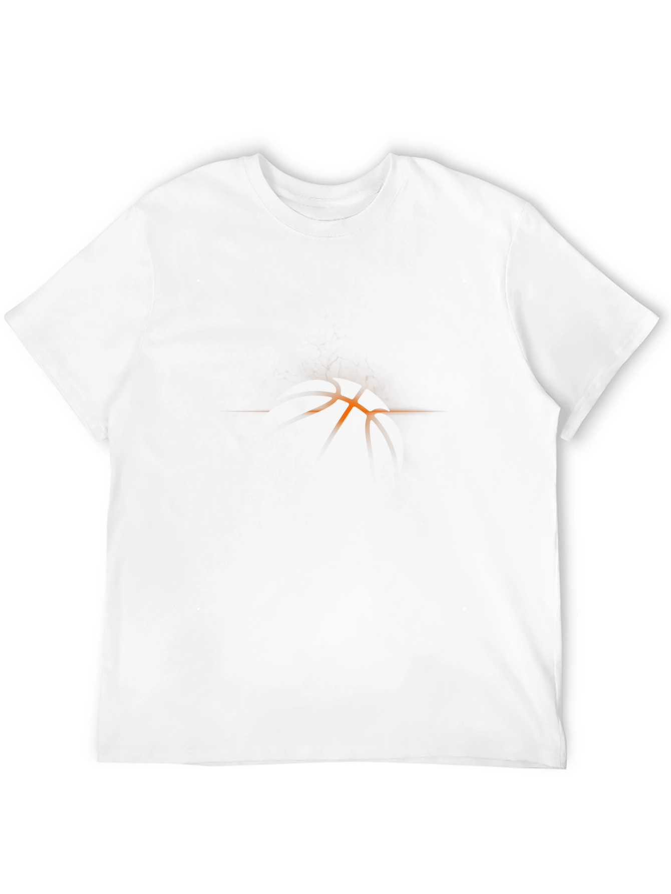 Mens Black Graphic Tee - Abstract Orange Design