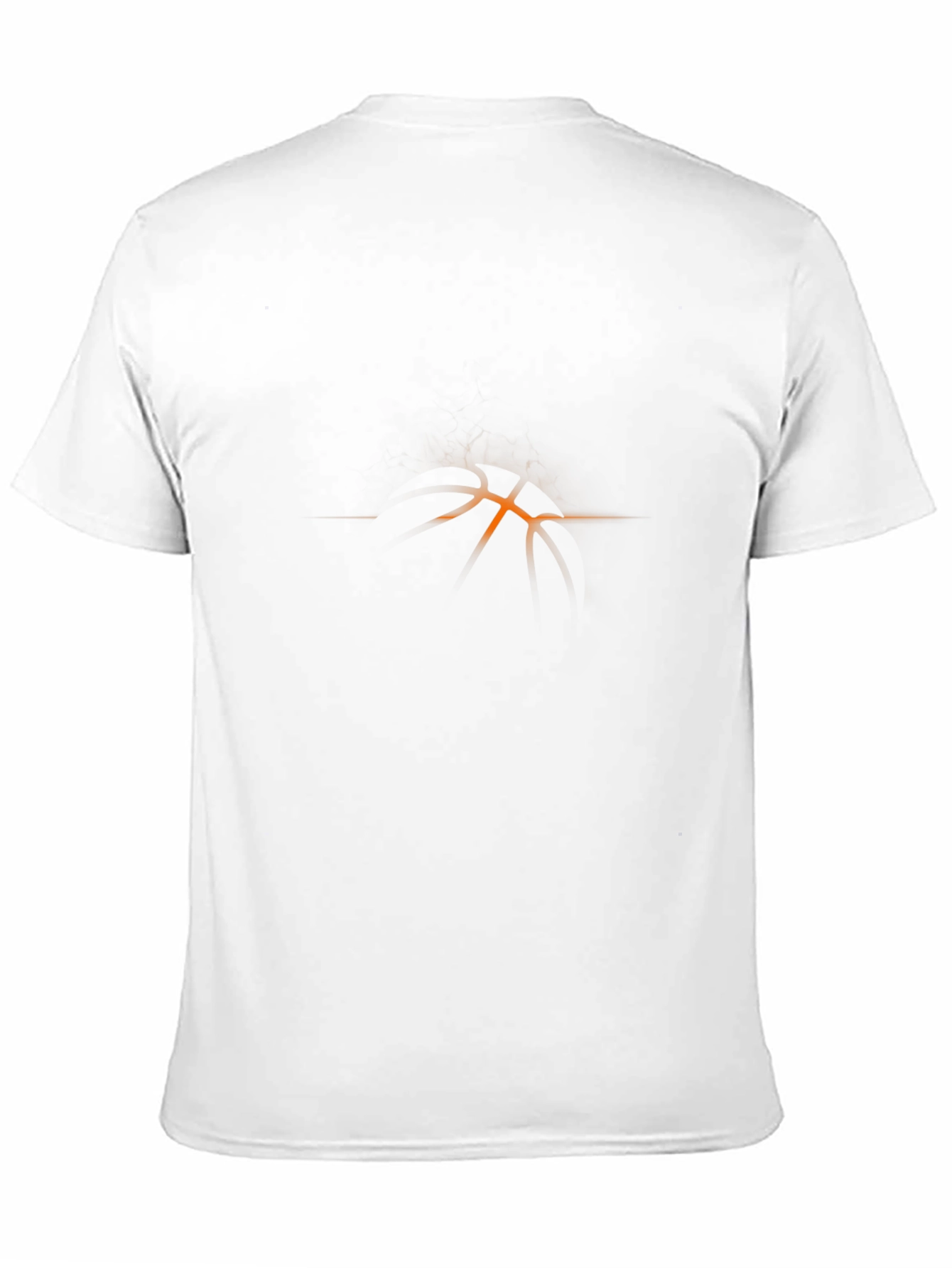Mens Black Graphic Tee - Abstract Orange Design