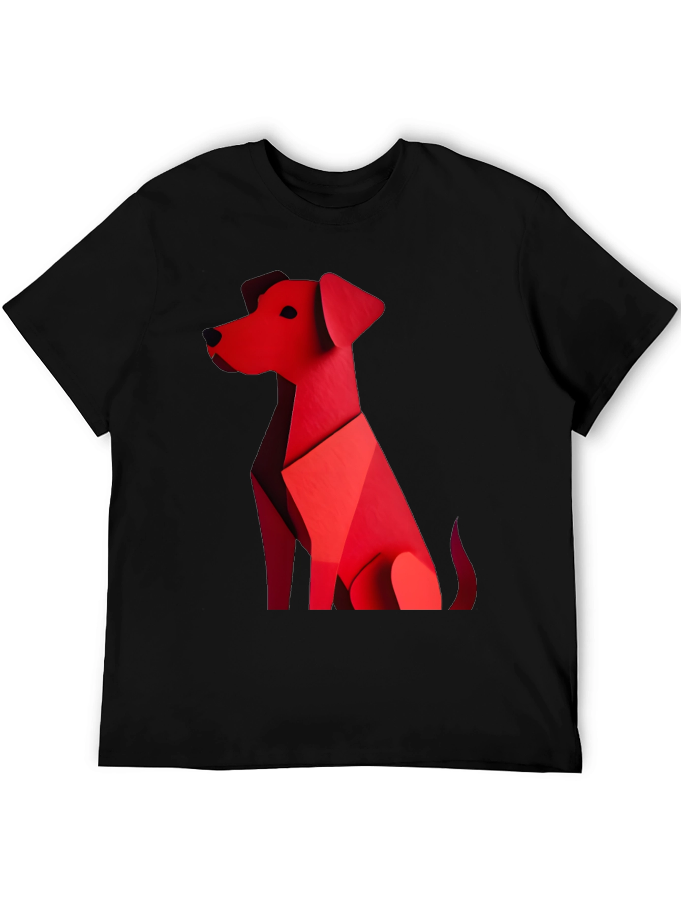 Geometric Dog Graphic Tee - Stylish Casual Wear