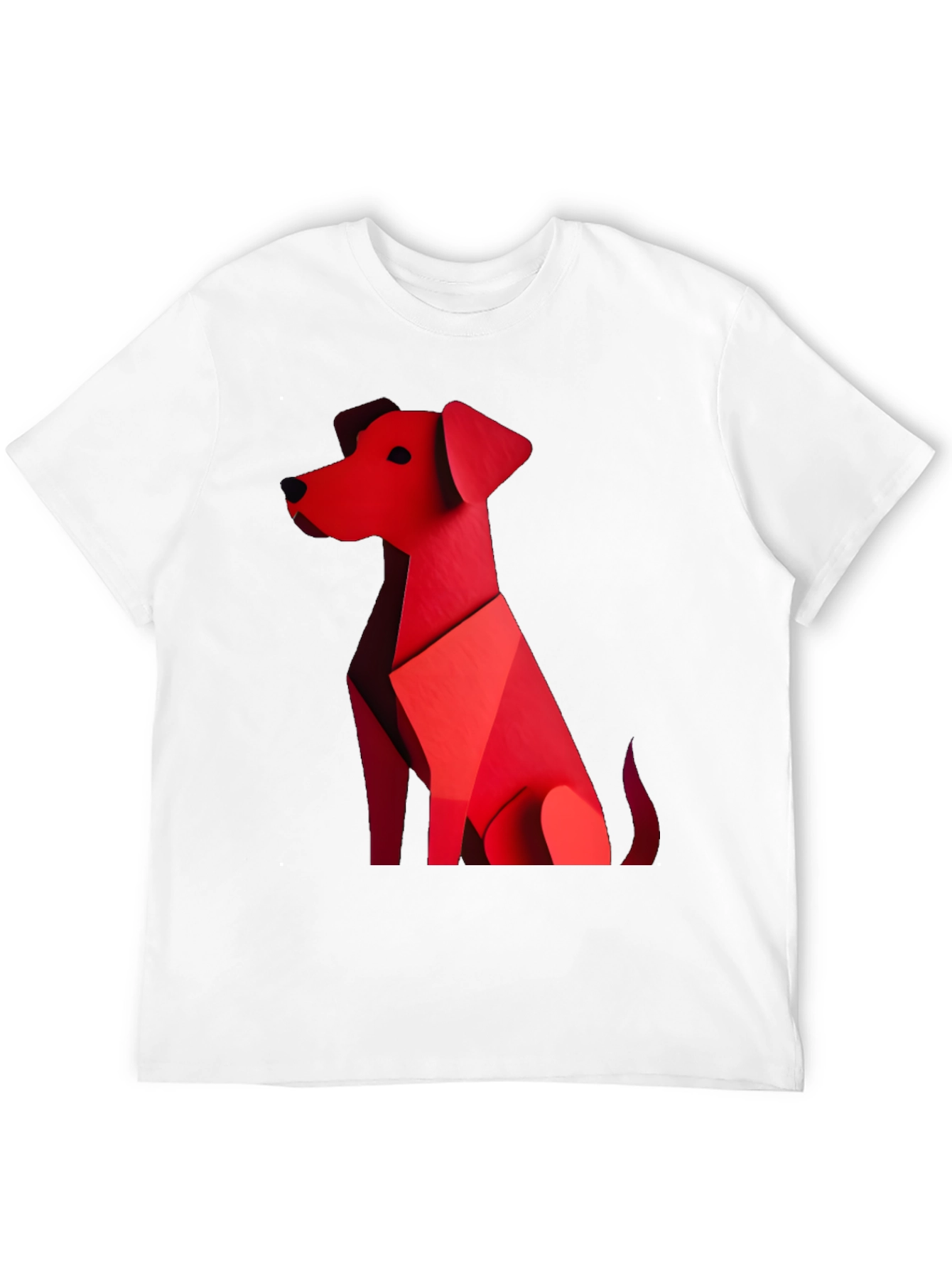 Geometric Dog Graphic Tee - Stylish Casual Wear