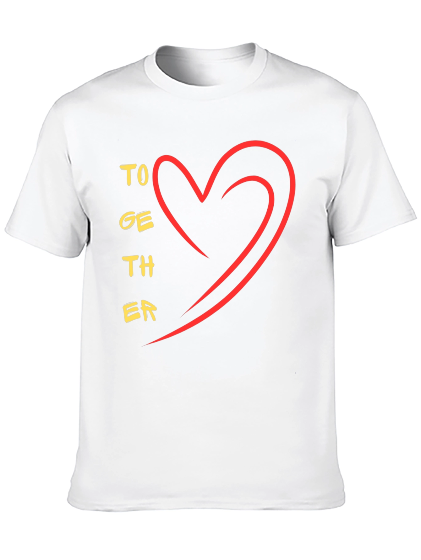 Together Heart Graphic Tee - Stylish Black Casual T-Shirt