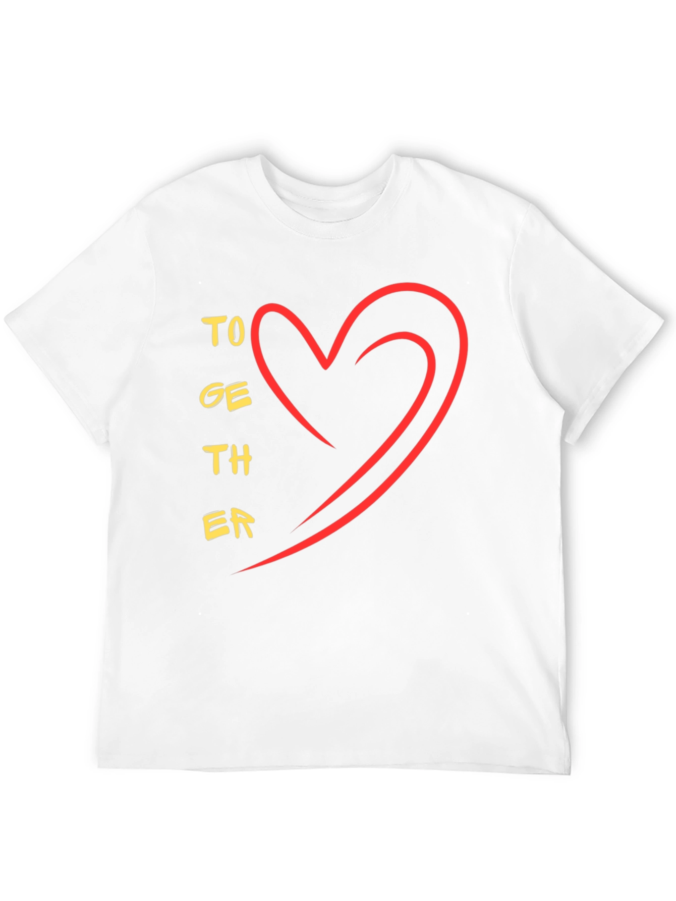 Together Heart Graphic Tee - Stylish Black Casual T-Shirt