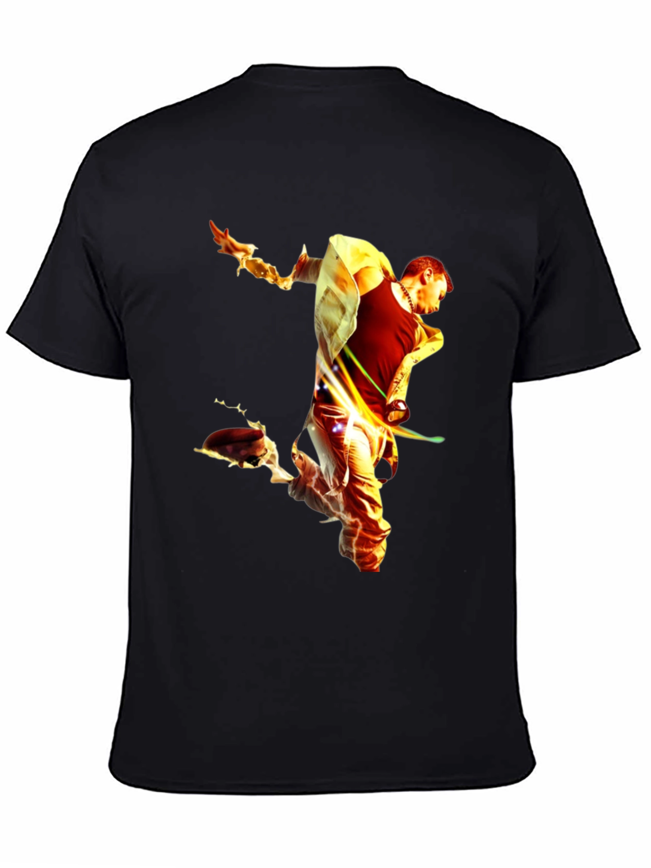 Fiery Man Graphic Black T-Shirt