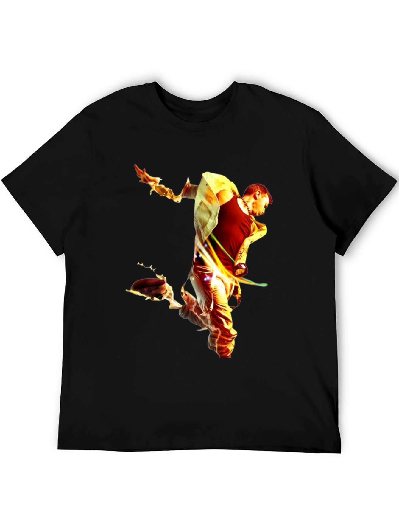 Fiery Man Graphic Black T-Shirt