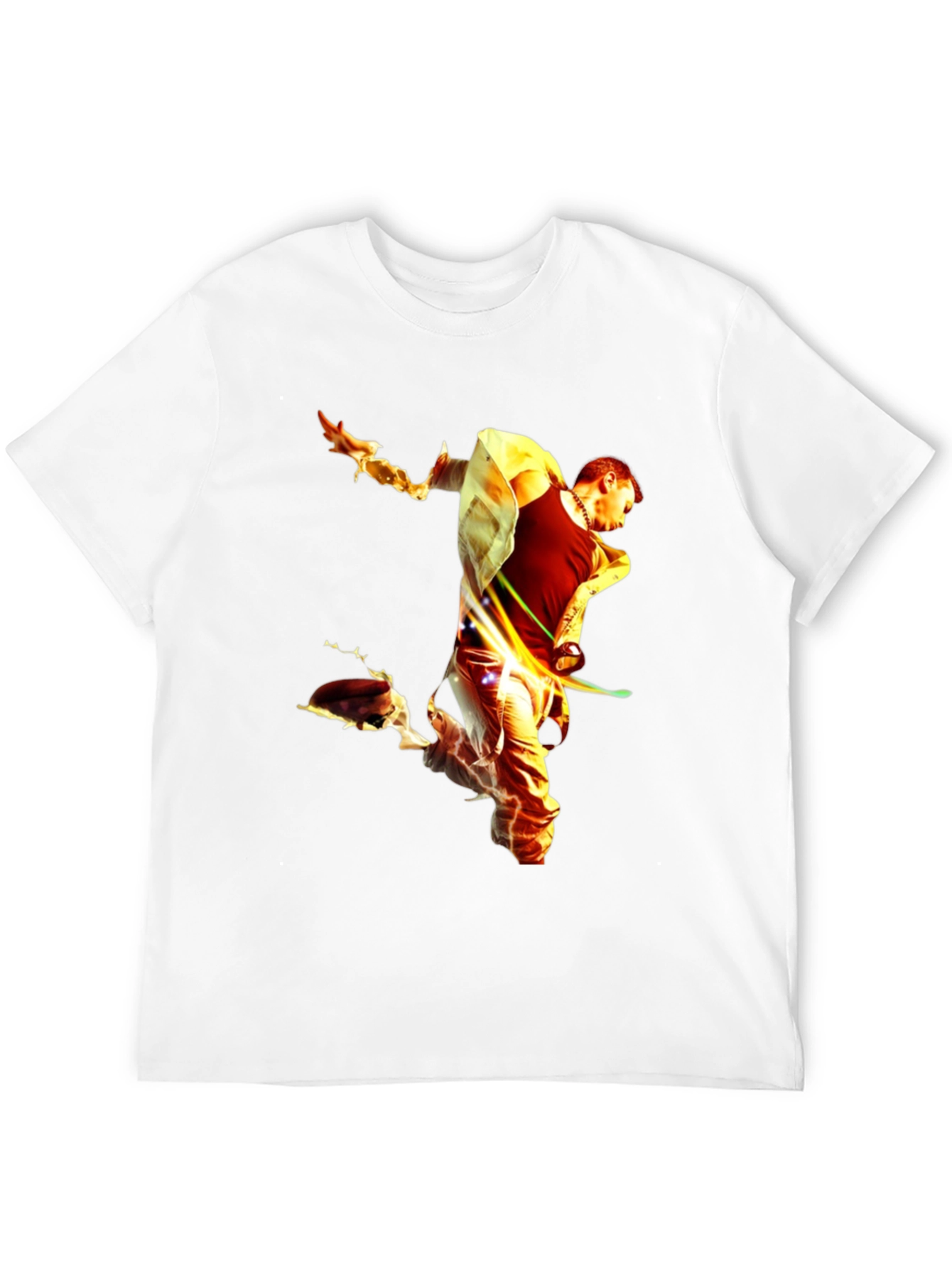 Fiery Man Graphic Black T-Shirt