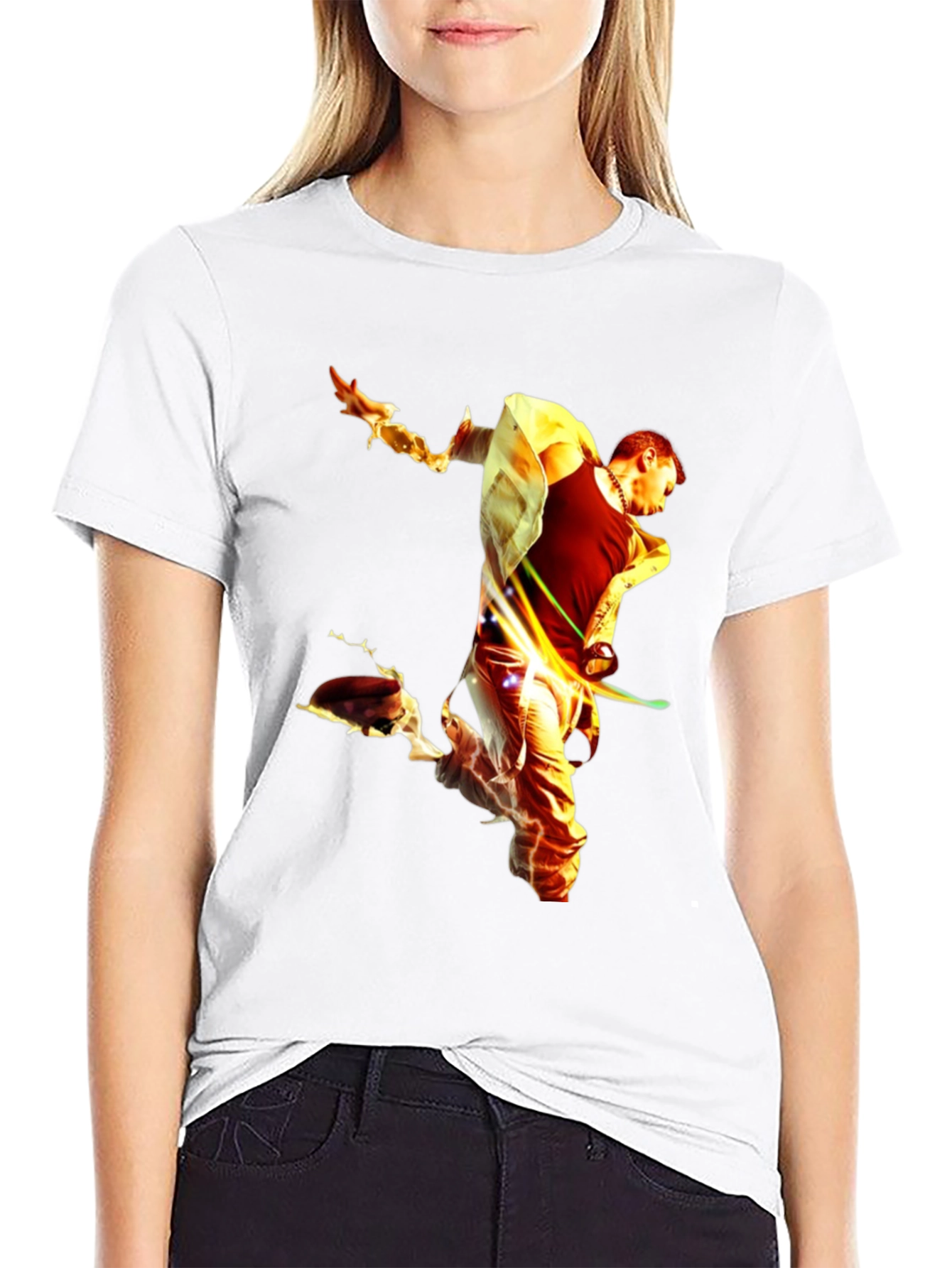 Fiery Man Graphic Black T-Shirt