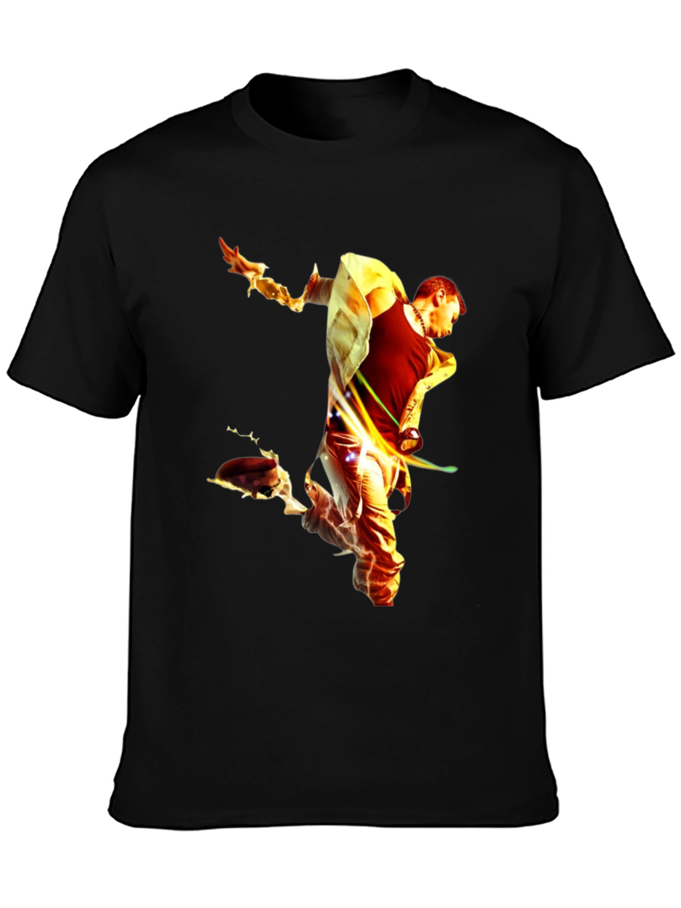 Fiery Man Graphic Black T-Shirt