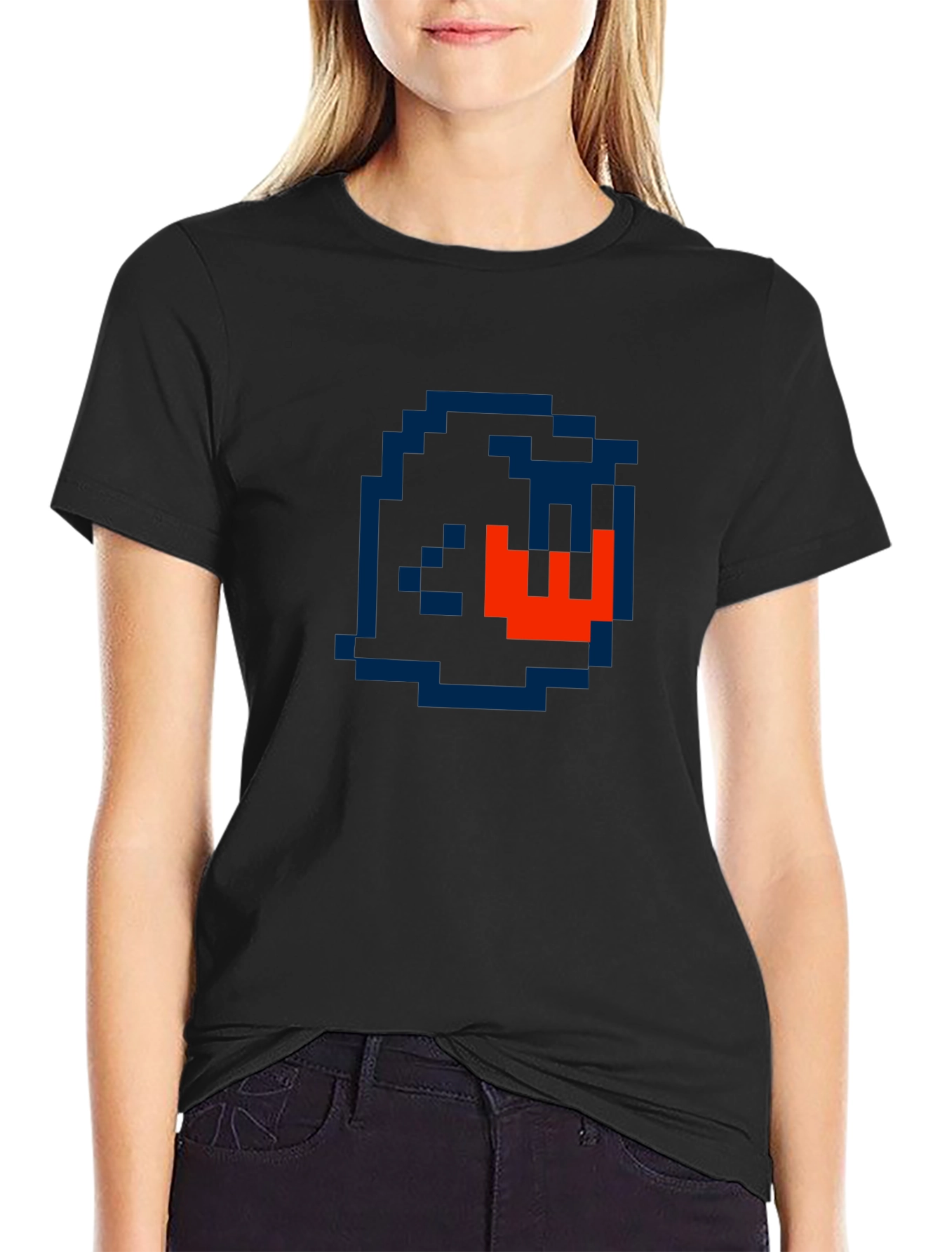 Pixelated Ghost Graphic Tee - Retro Gaming Style