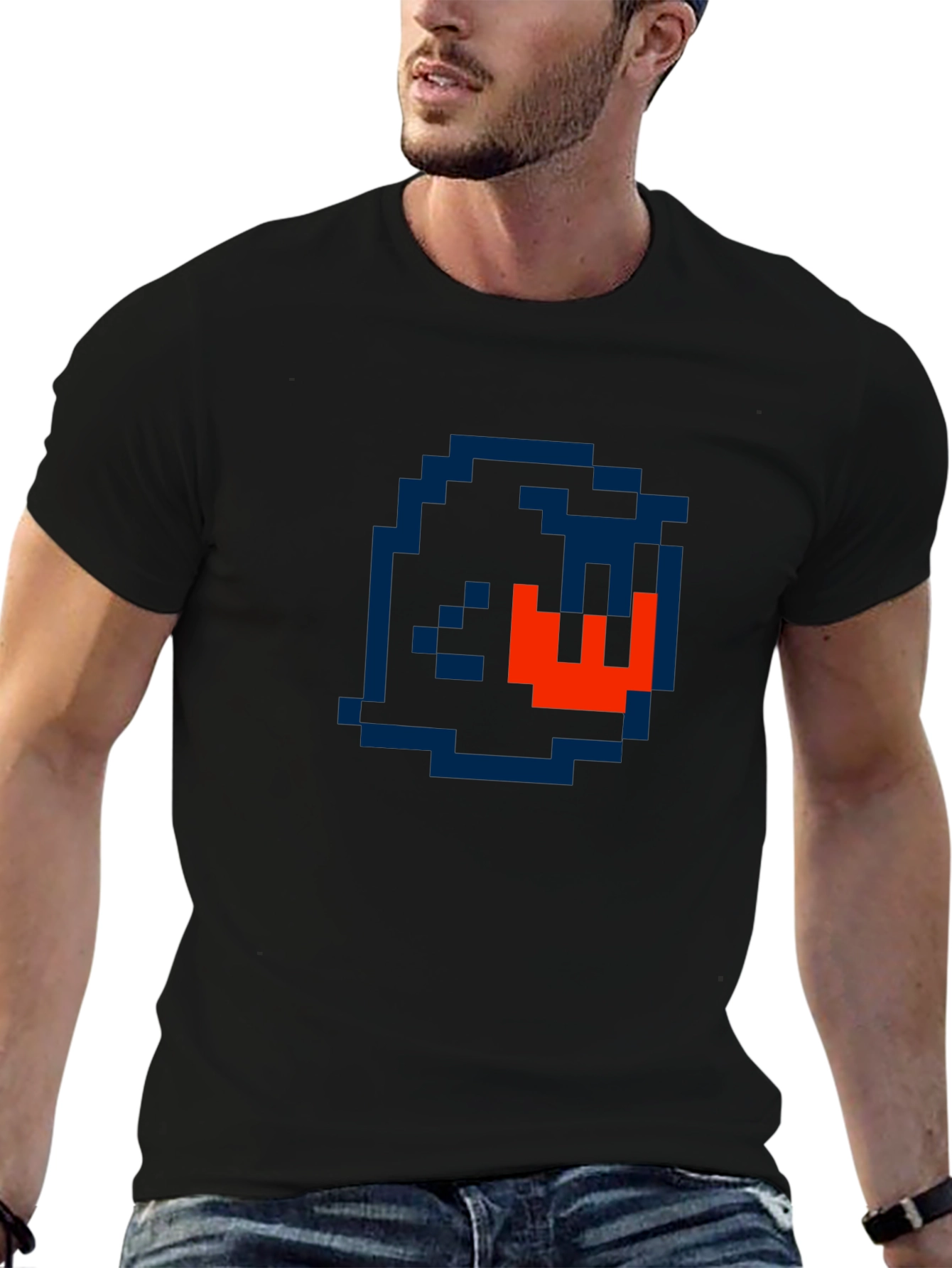 Pixelated Ghost Graphic Tee - Retro Gaming Style