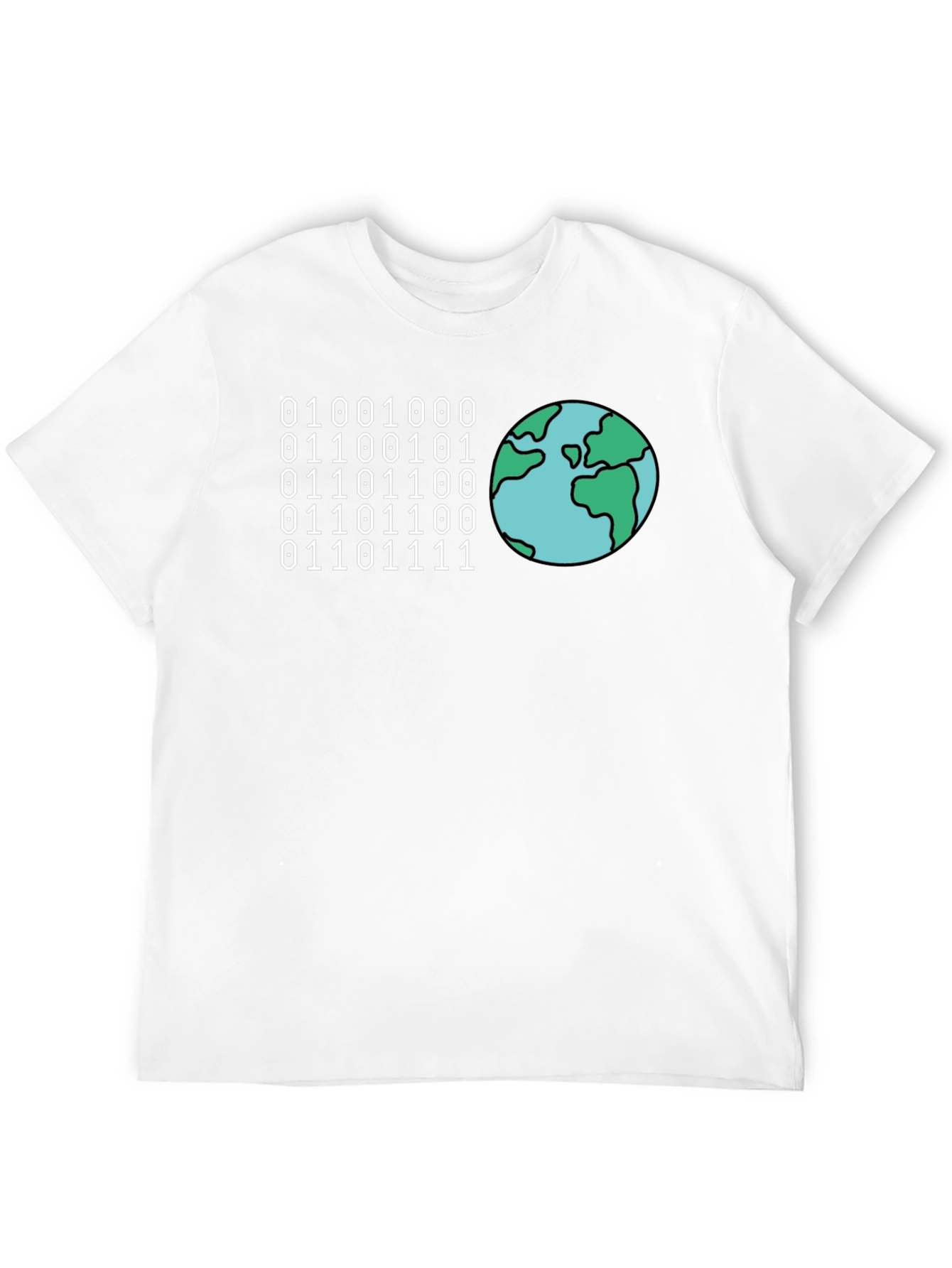 Binary Code Earth Graphic T-Shirt