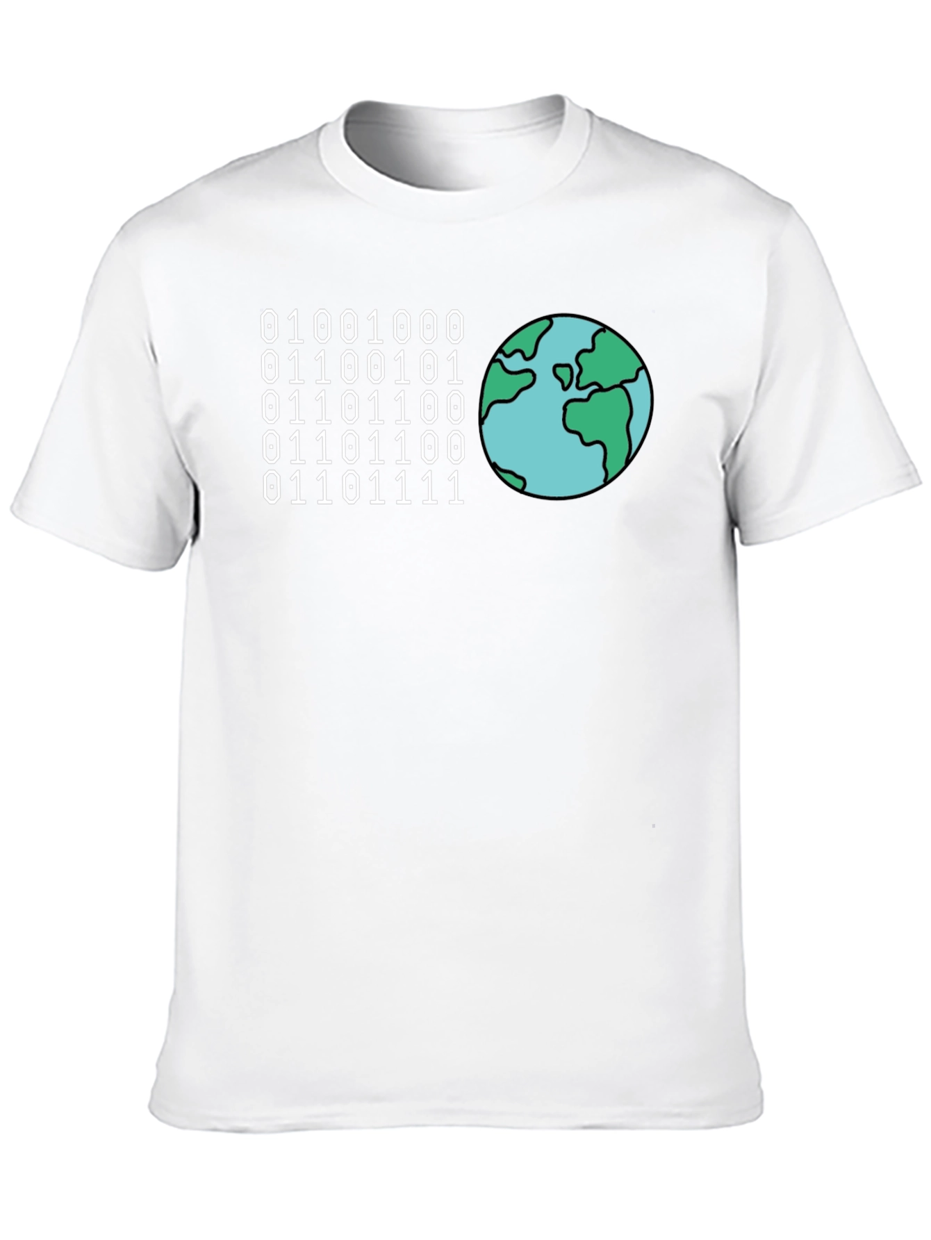 Binary Code Earth Graphic T-Shirt