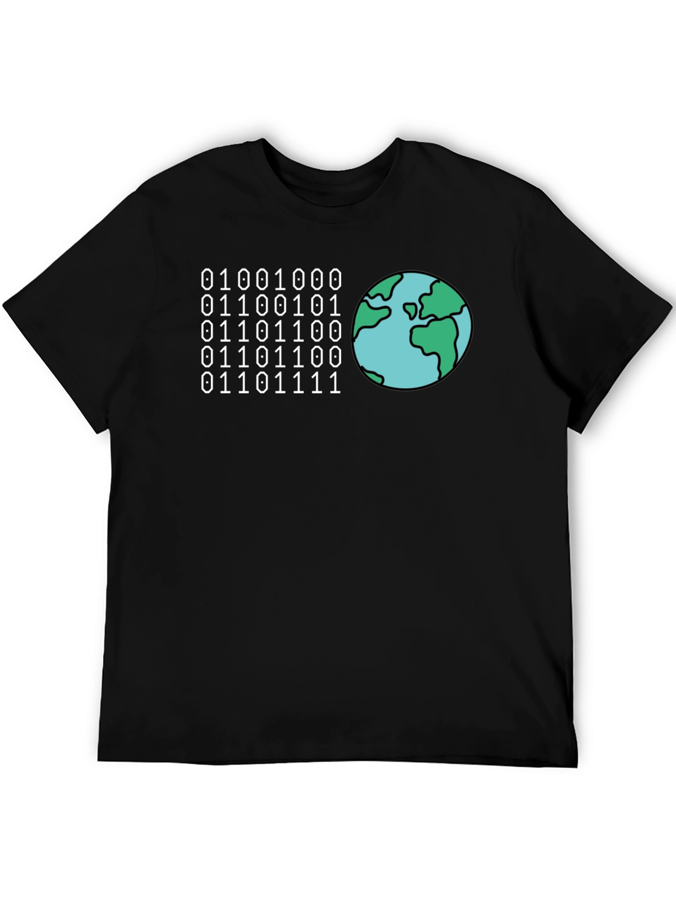 Binary Code Earth Graphic T-Shirt