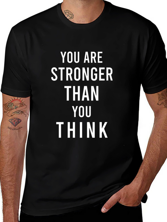 Inspirational You Are Stronger Black T-Shirt