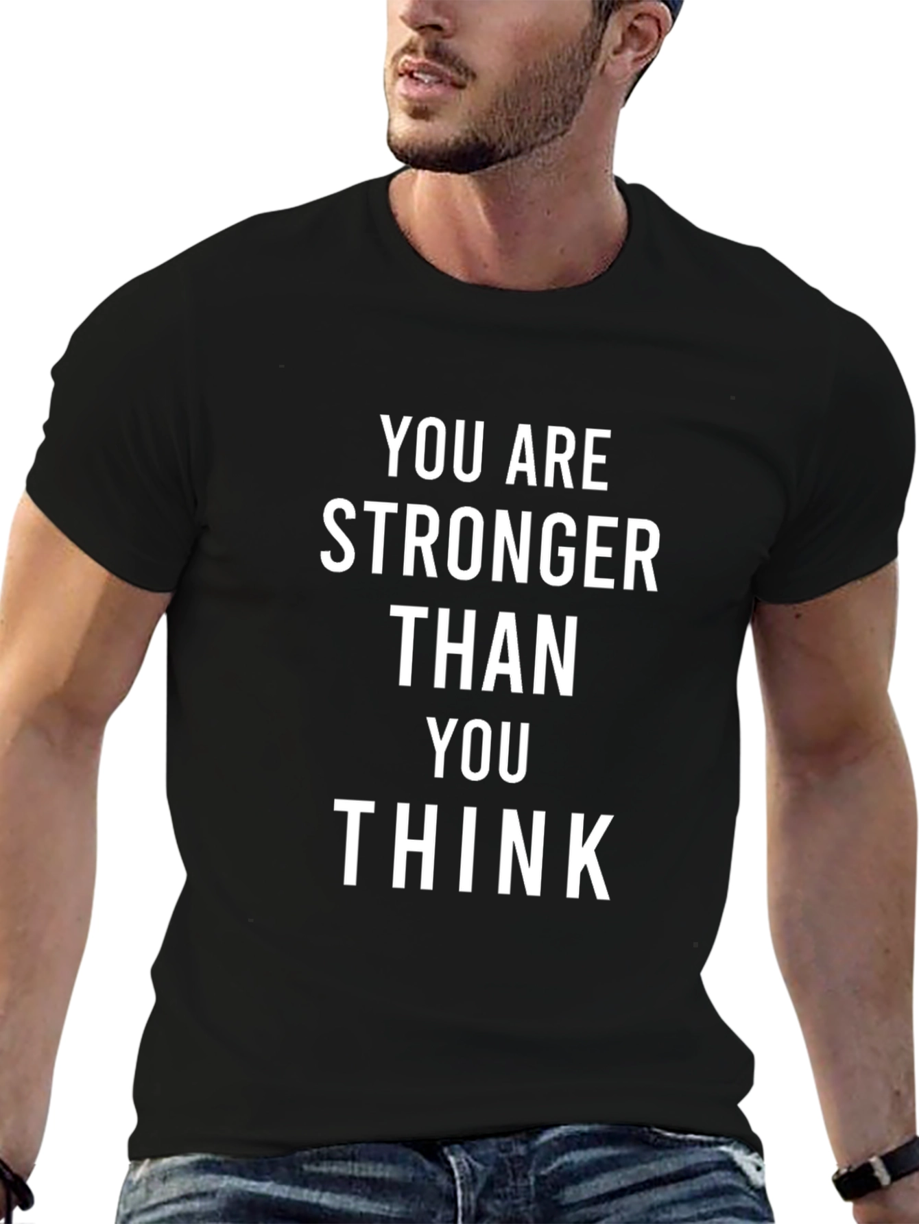 Inspirational You Are Stronger Black T-Shirt