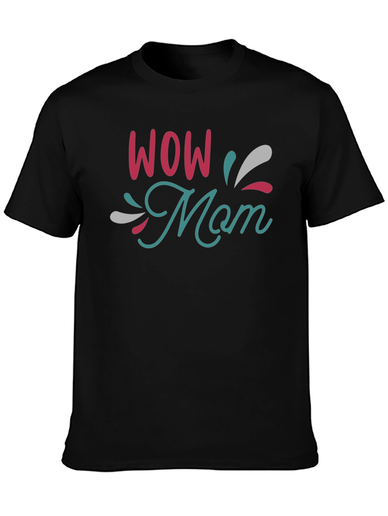 WOW Mom Black T-Shirt - Stylish & Comfortable