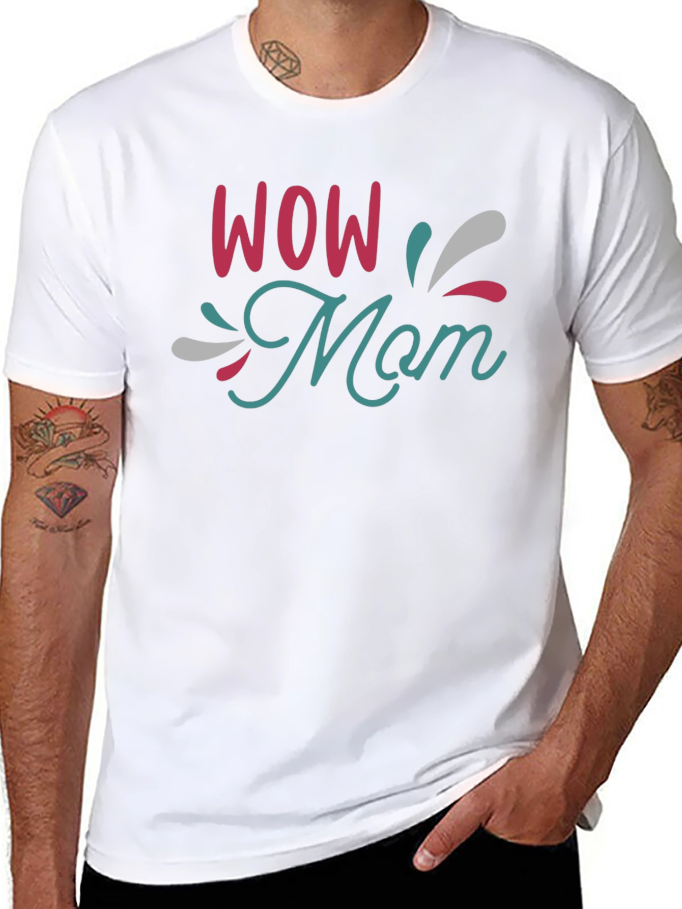 WOW Mom Black T-Shirt - Stylish & Comfortable