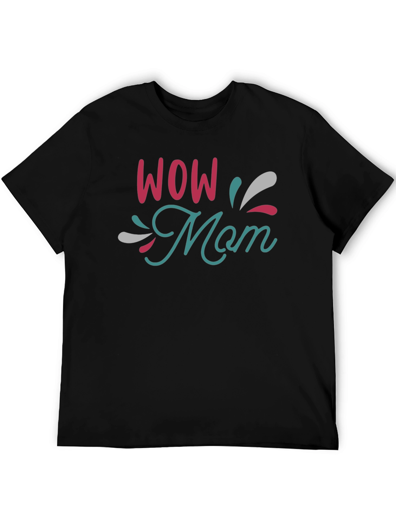 WOW Mom Black T-Shirt - Stylish & Comfortable