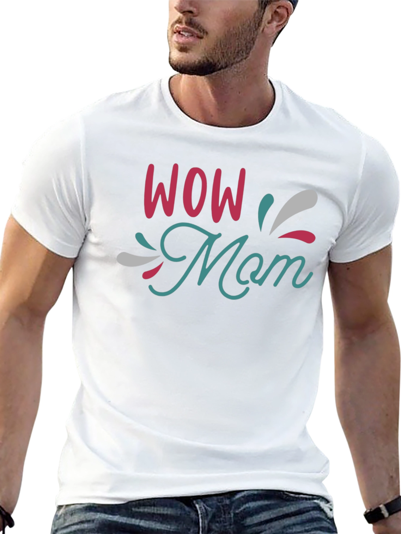WOW Mom Black T-Shirt - Stylish & Comfortable