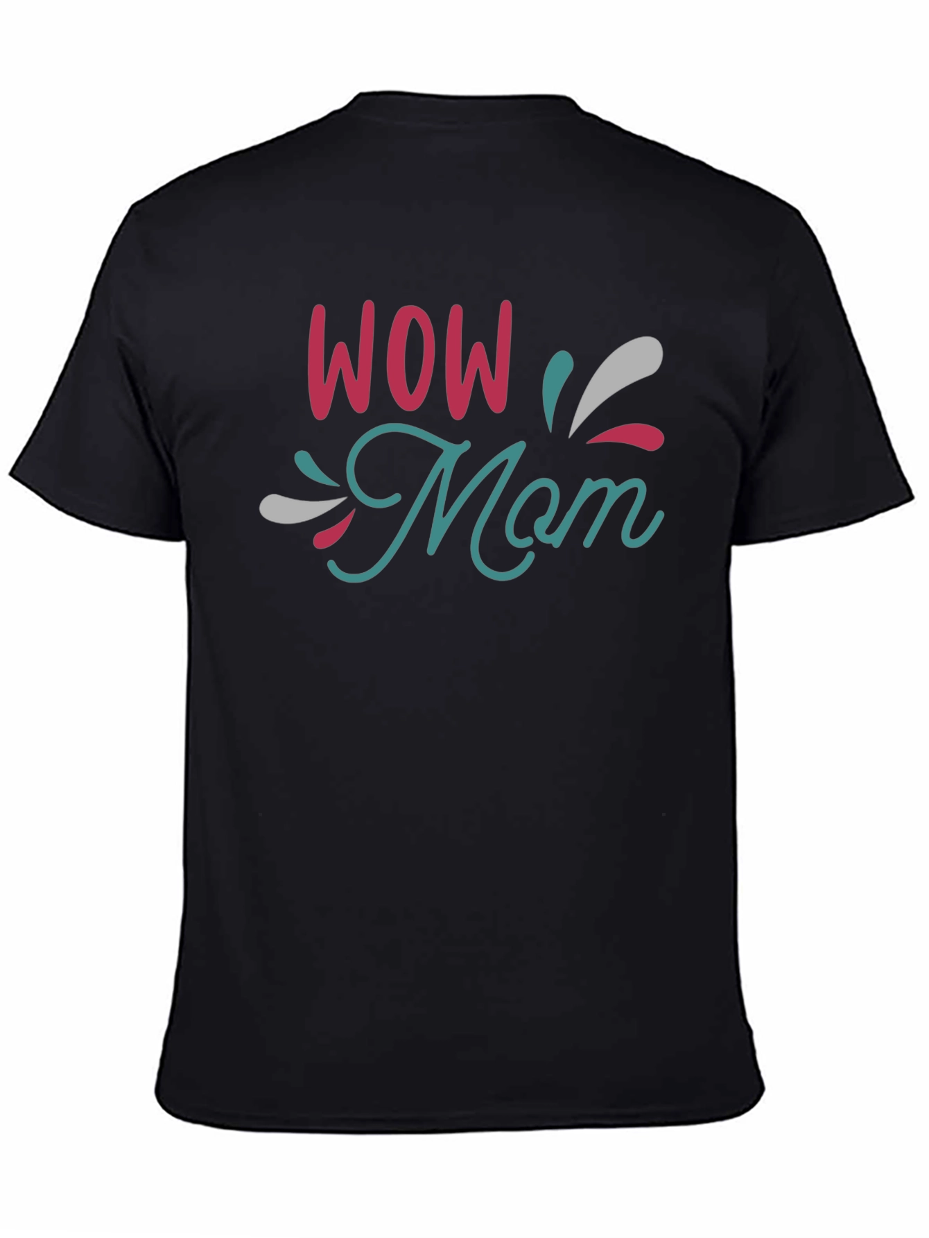 WOW Mom Black T-Shirt - Stylish & Comfortable
