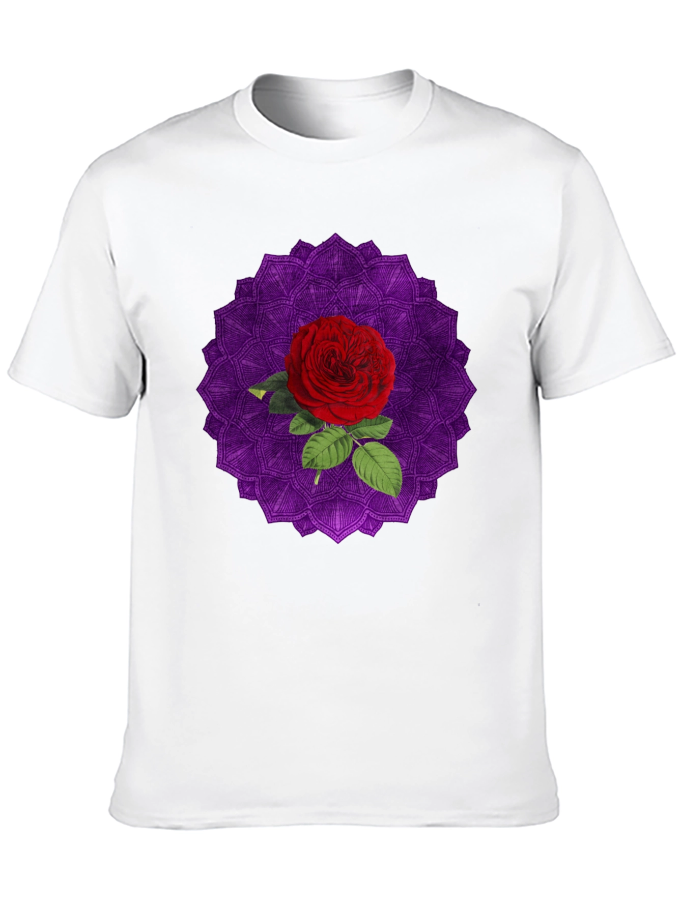 Rose Mandala Graphic Black T-Shirt