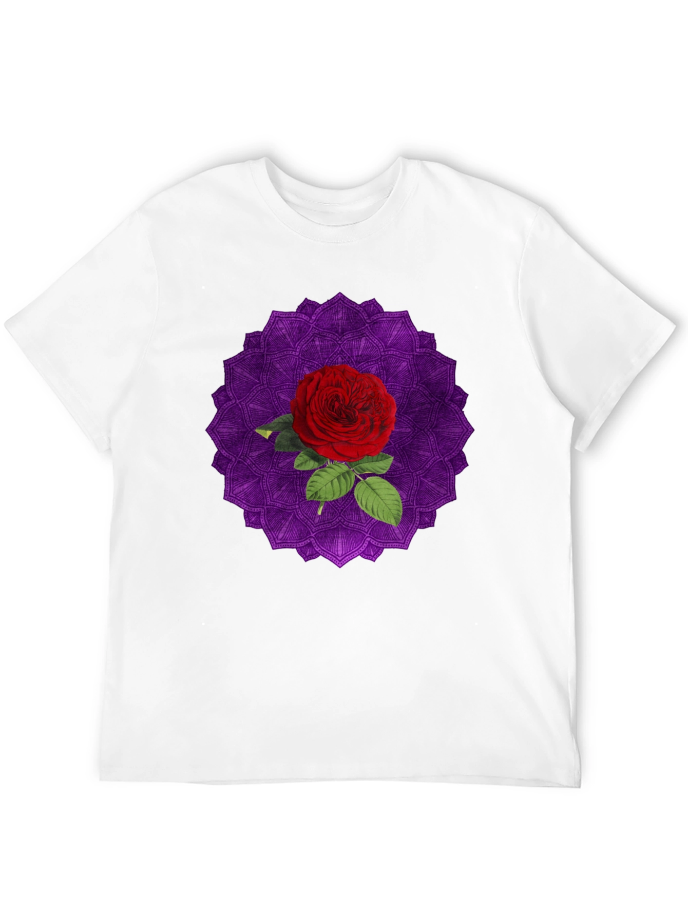 Rose Mandala Graphic Black T-Shirt