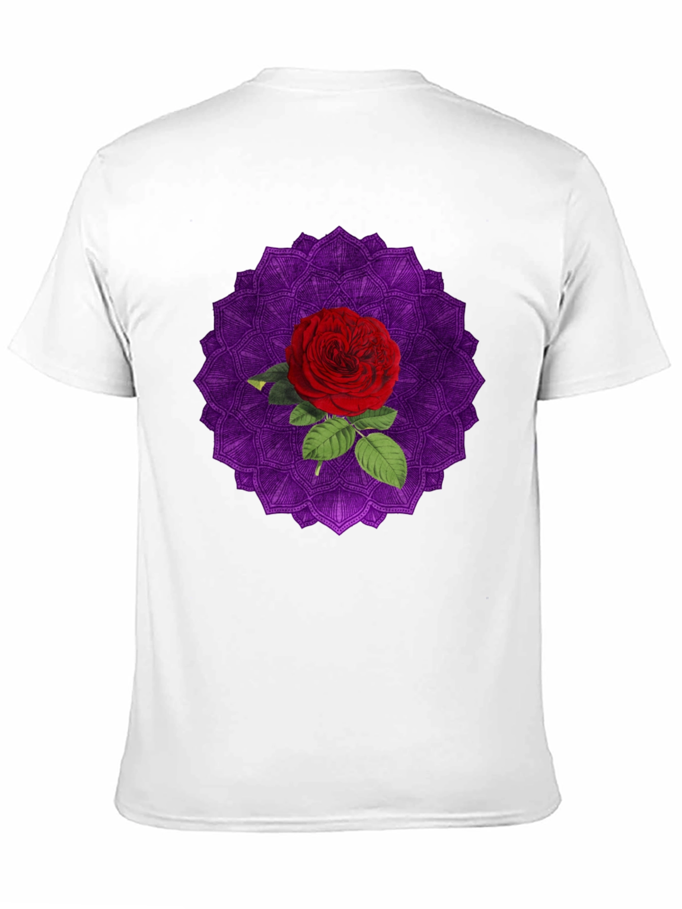 Rose Mandala Graphic Black T-Shirt