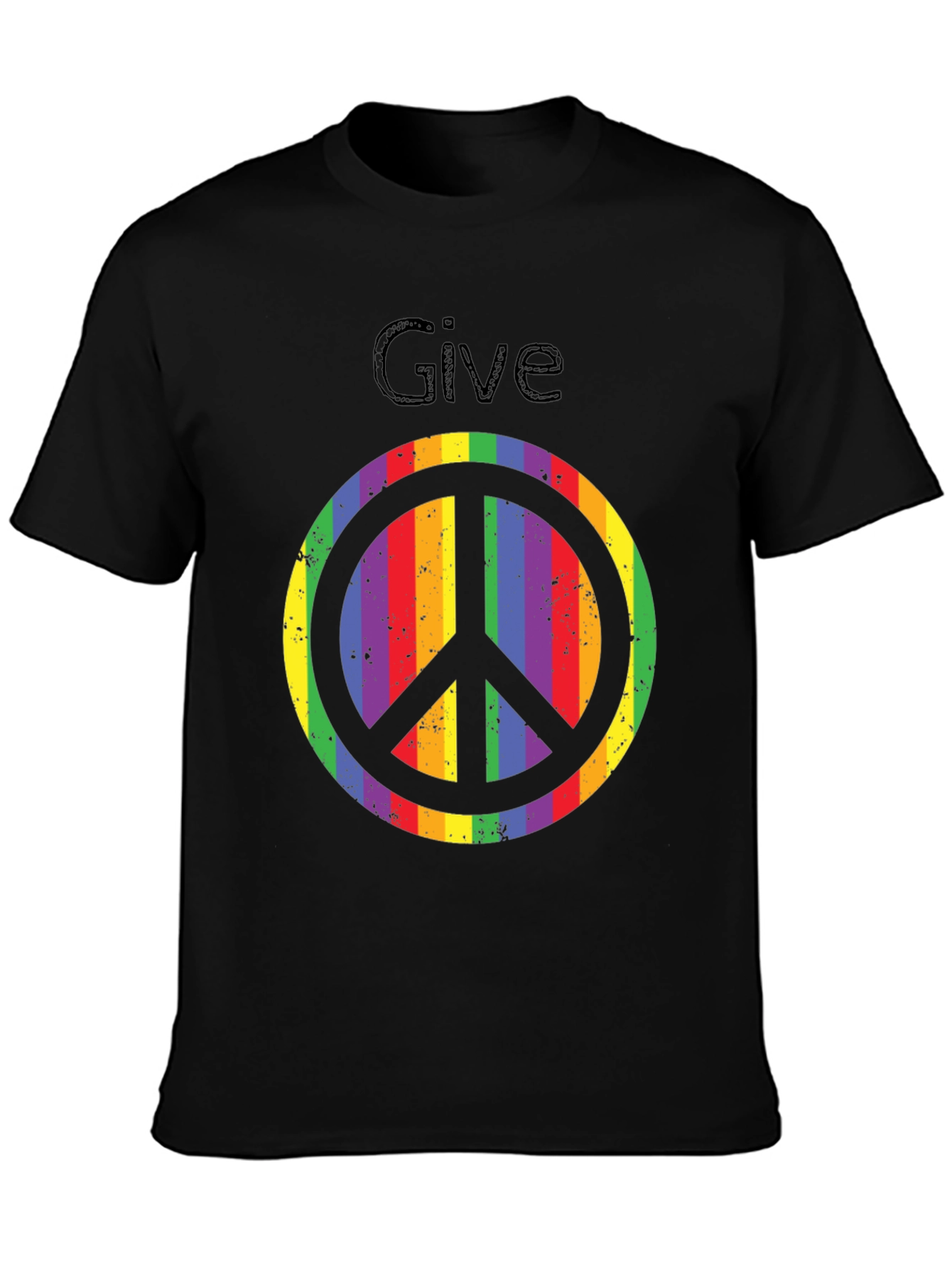 Rainbow Peace Sign Graphic Tee