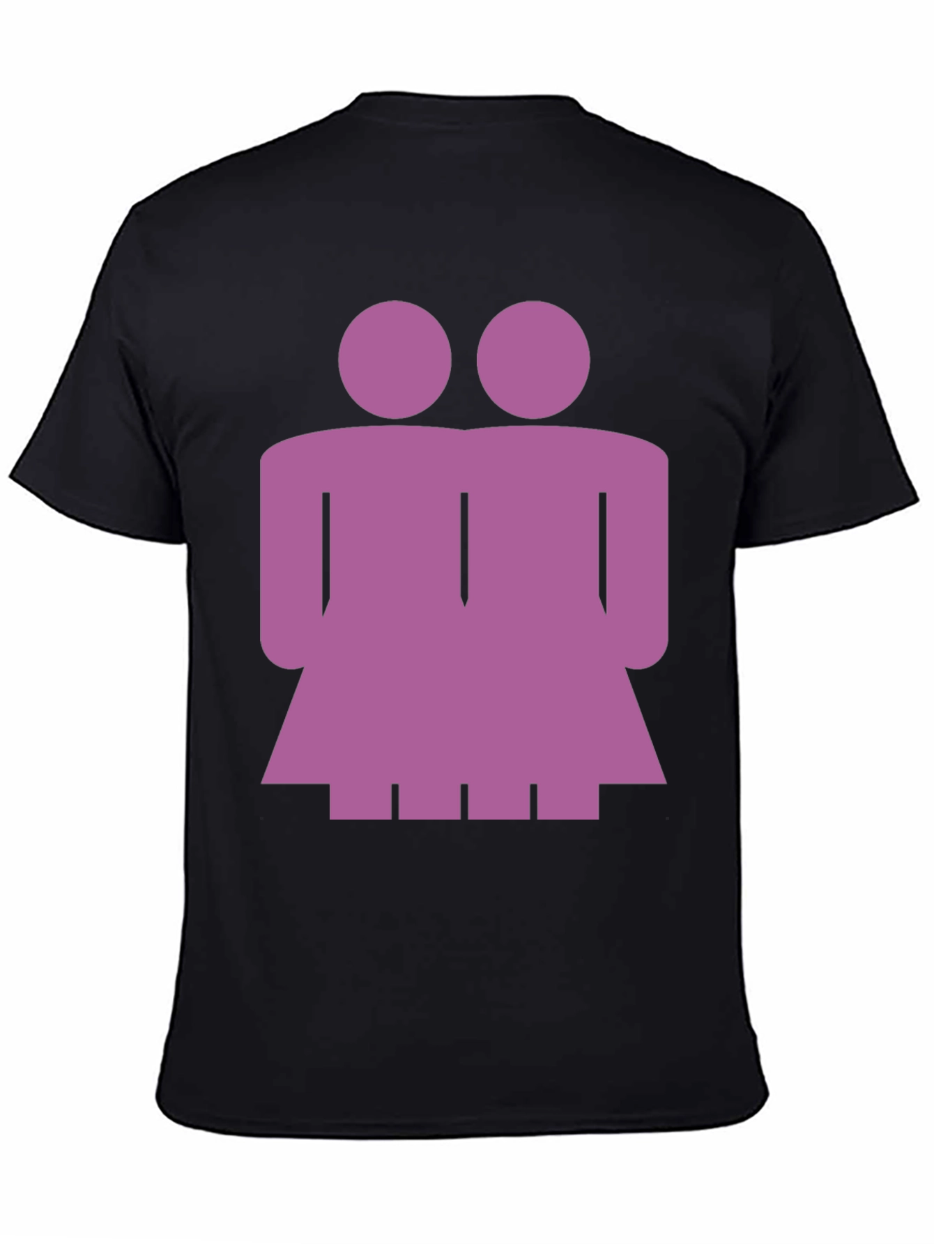 Purple Lesbian Couple Graphic Tee - Black