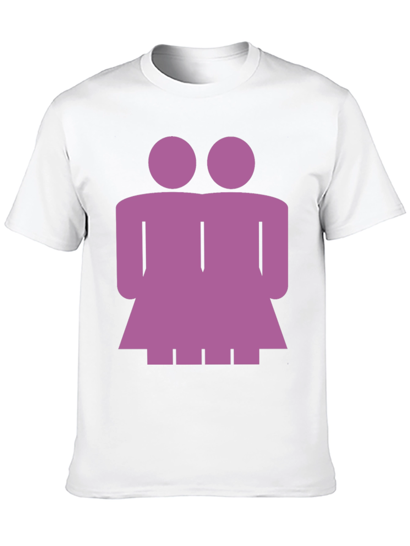 Purple Lesbian Couple Graphic Tee - Black