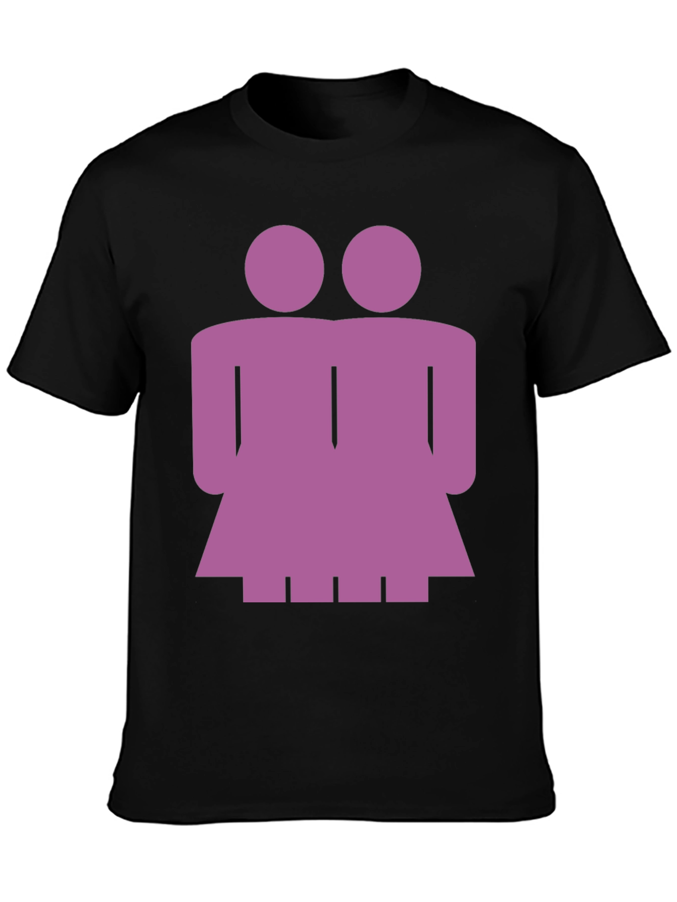 Purple Lesbian Couple Graphic Tee - Black