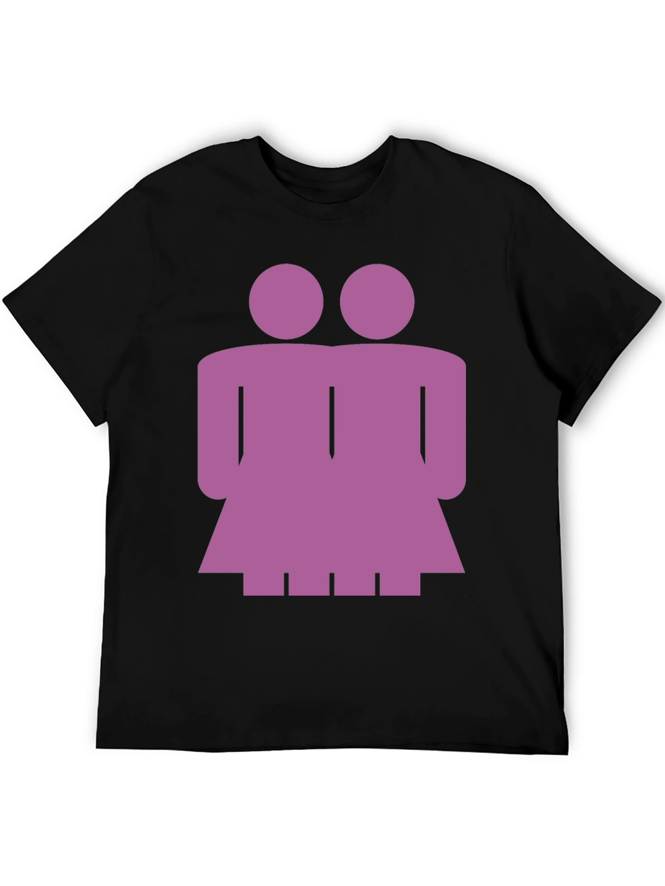 Purple Lesbian Couple Graphic Tee - Black